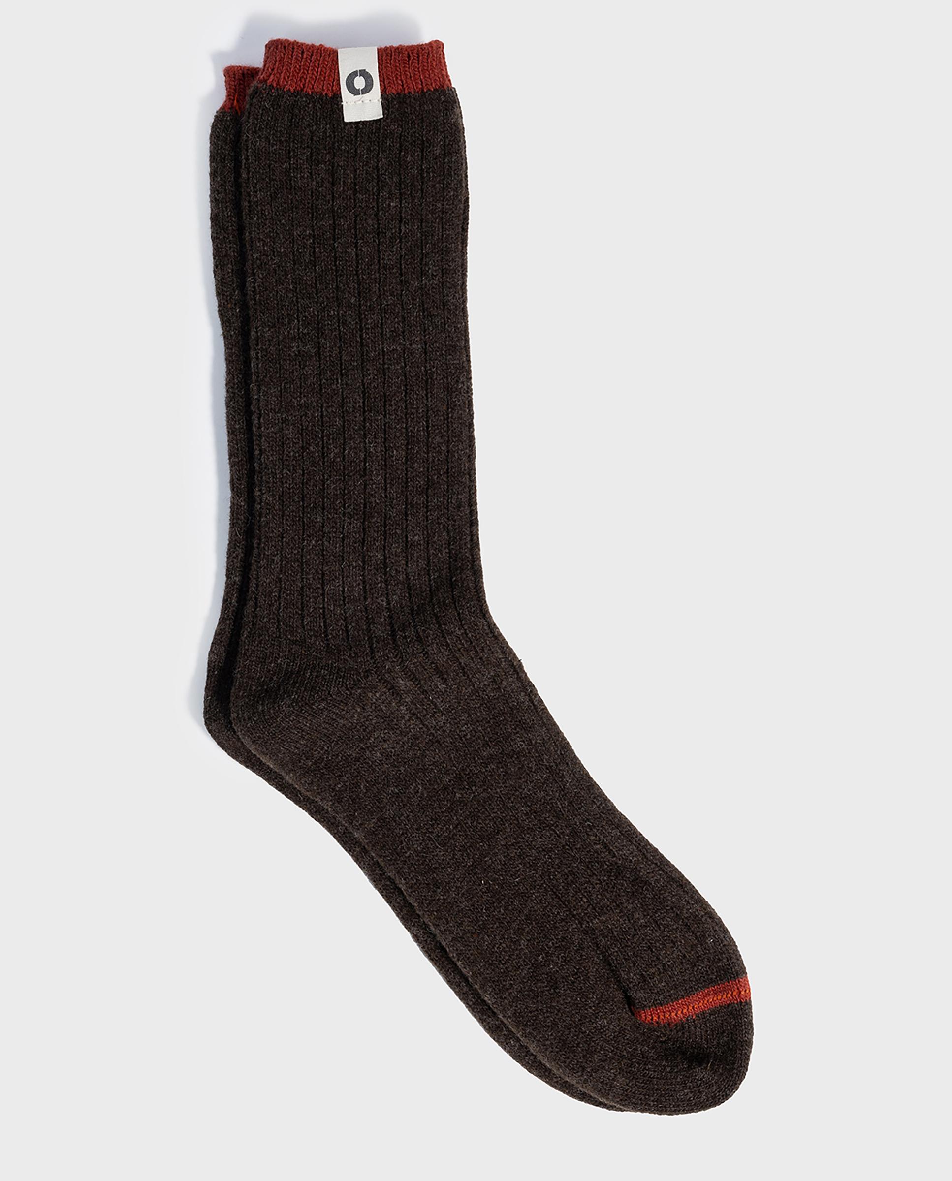 Imagen 1 de Calcetines altos de hombre contraste con diseño cálido y suave Marrón