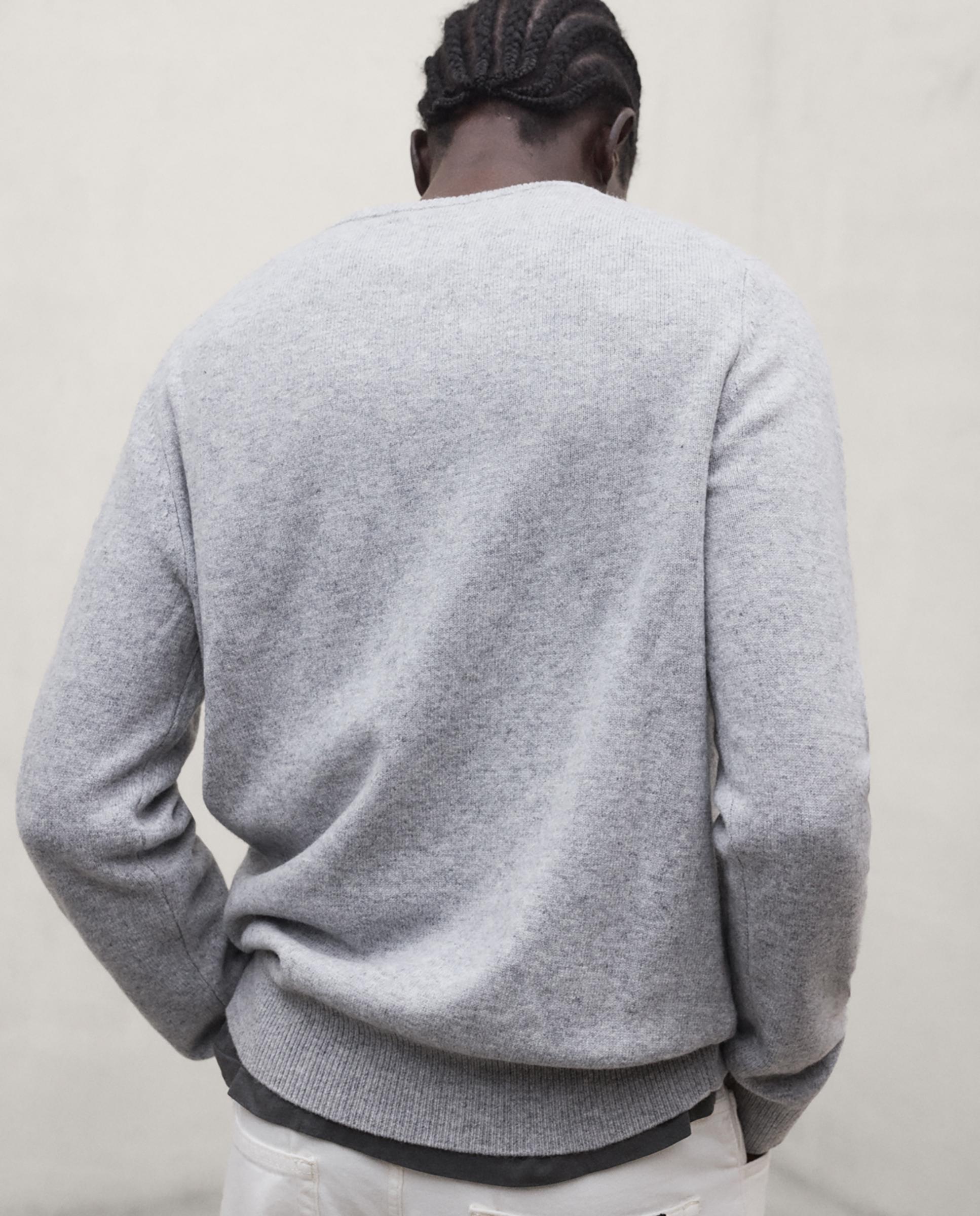 Jersey de hombre valle con cuello de pico - Ecoalf - Gris Gris-2