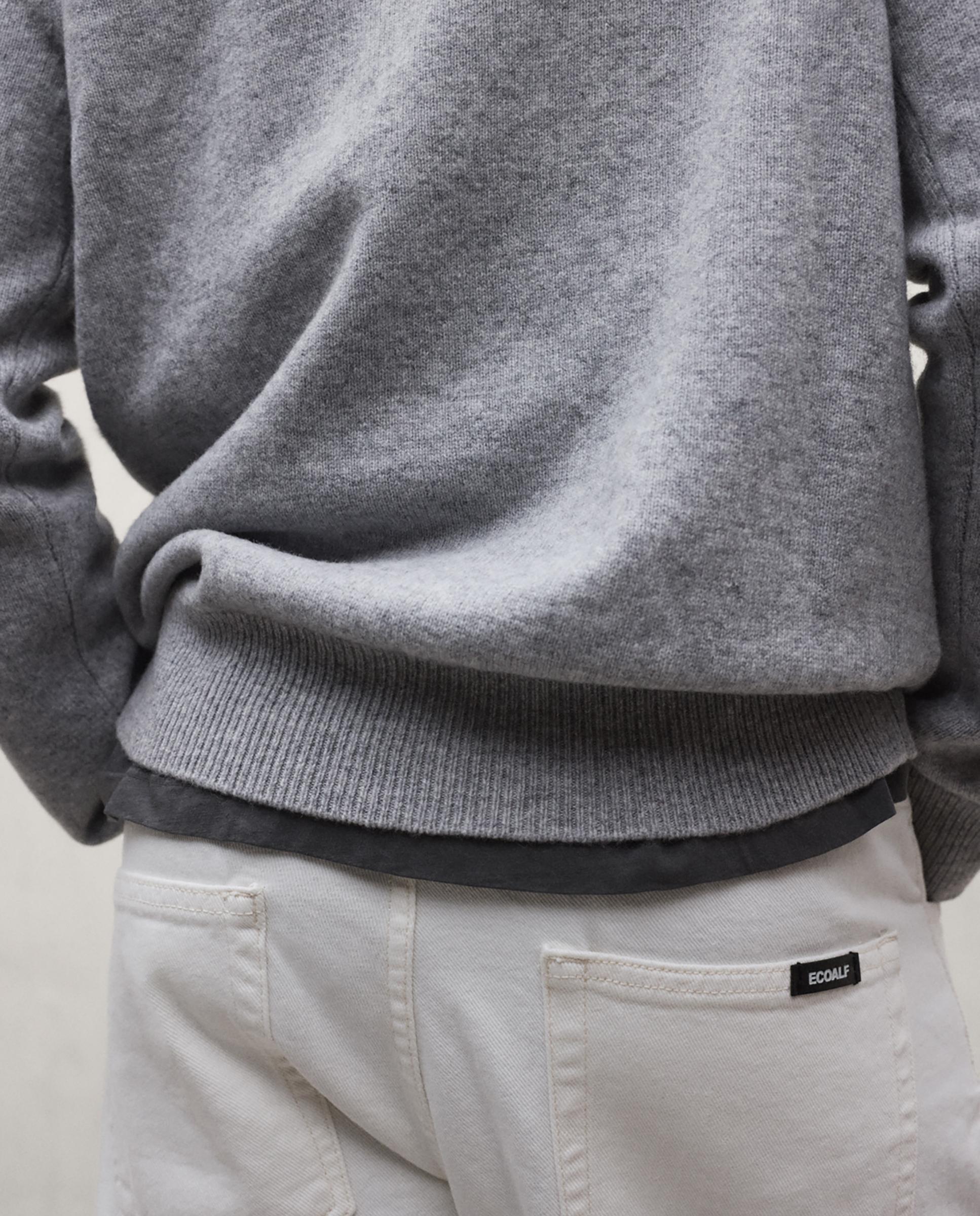 Jersey de hombre valle con cuello de pico - Ecoalf - Gris Gris-3