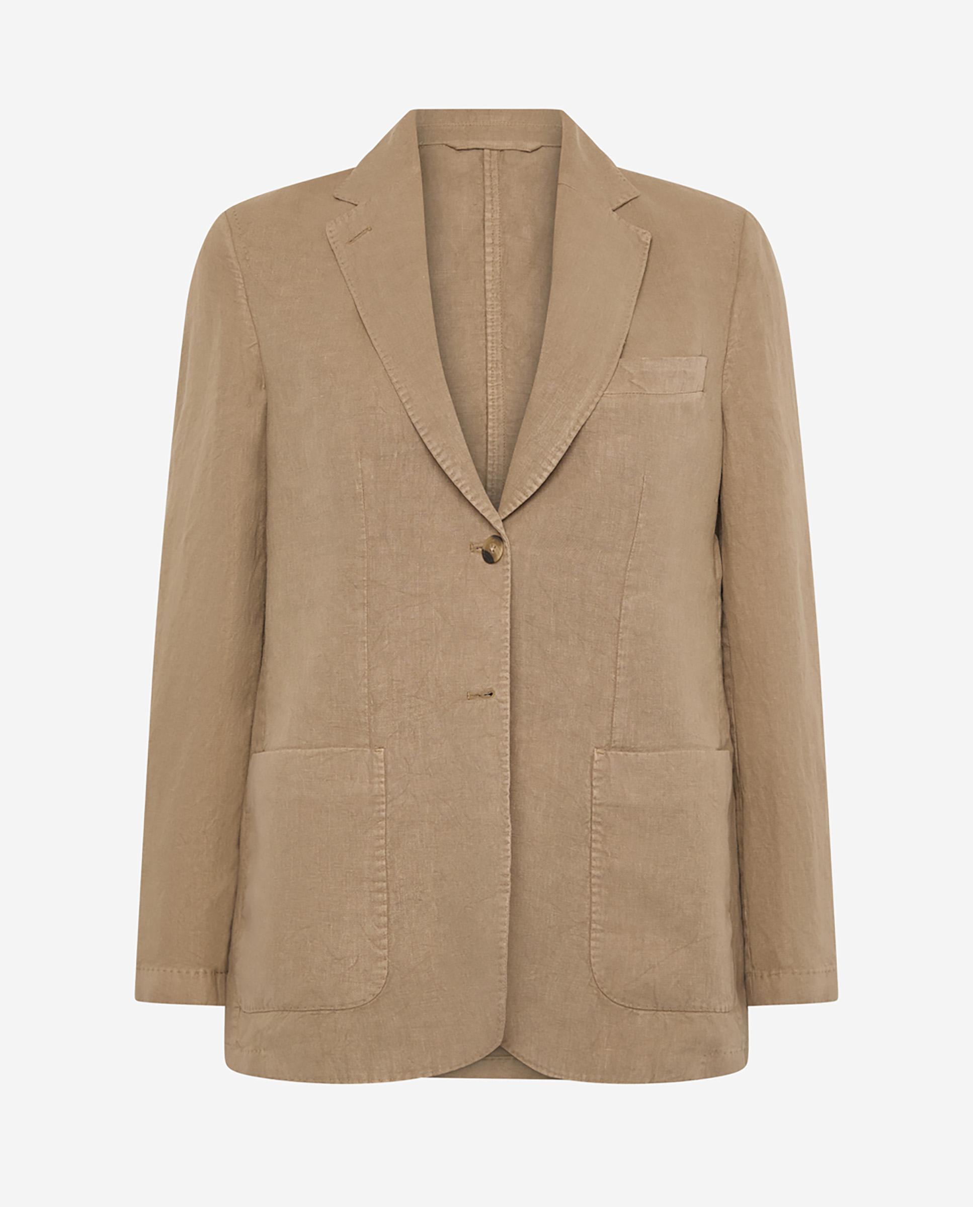 Blazer de mujer de cáñamo con bolsillos - Ecoalf - Marrón claro Marrón claro-1