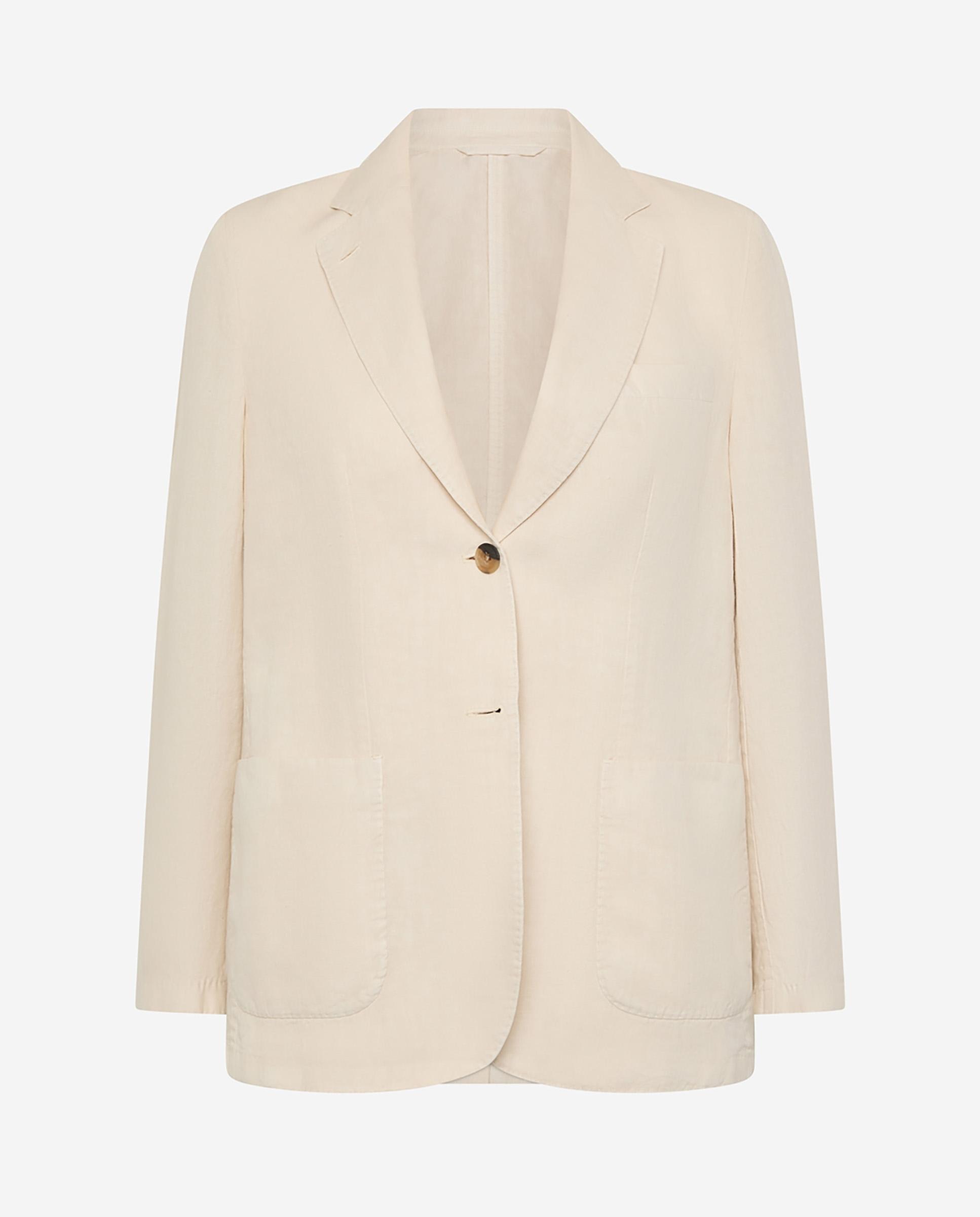 Blazer de mujer de cáñamo con bolsillos - Ecoalf - Crema Crema-1