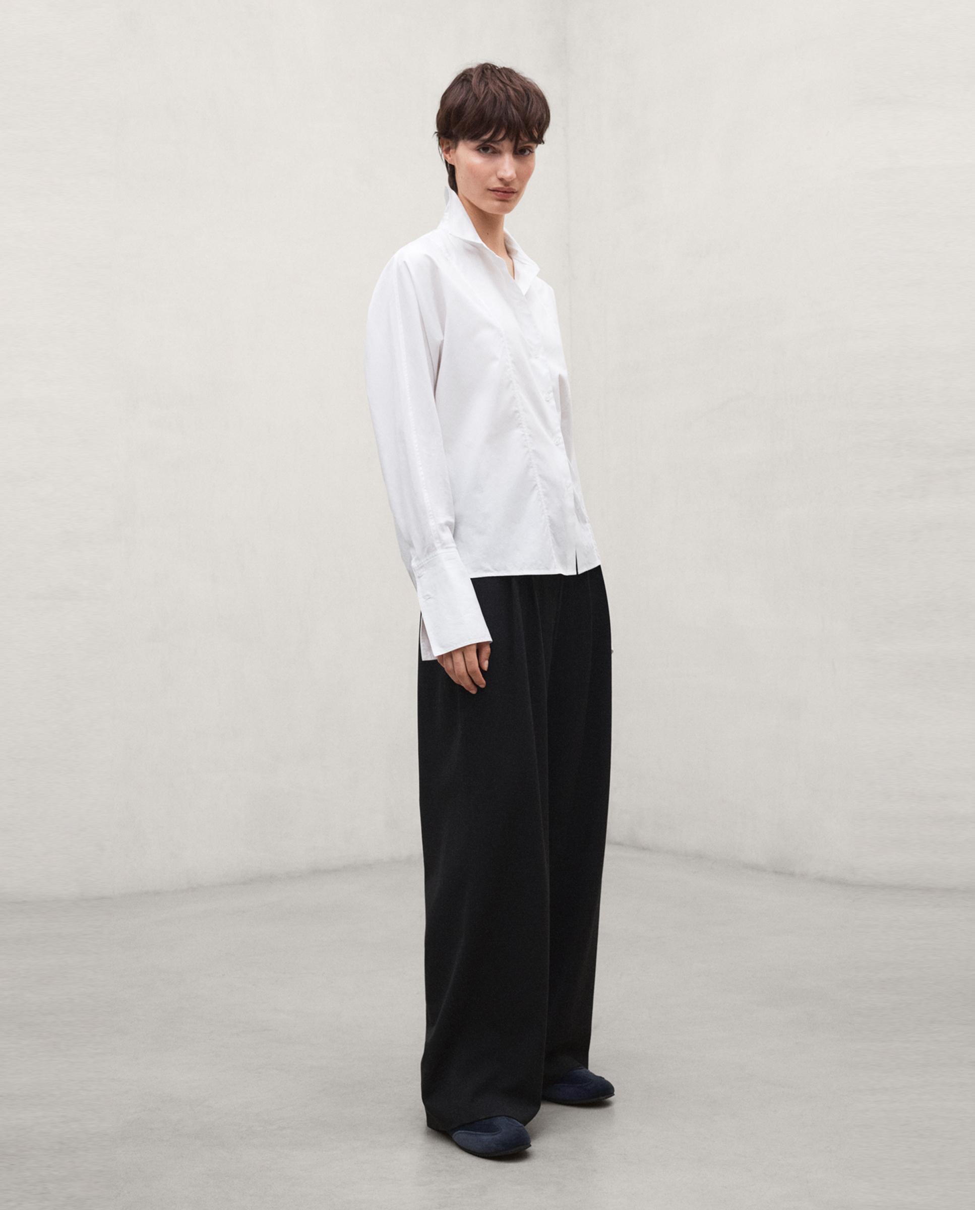 Pantalones anchos de mujer miel de cintura alta - Ecoalf - Negro Negro-1