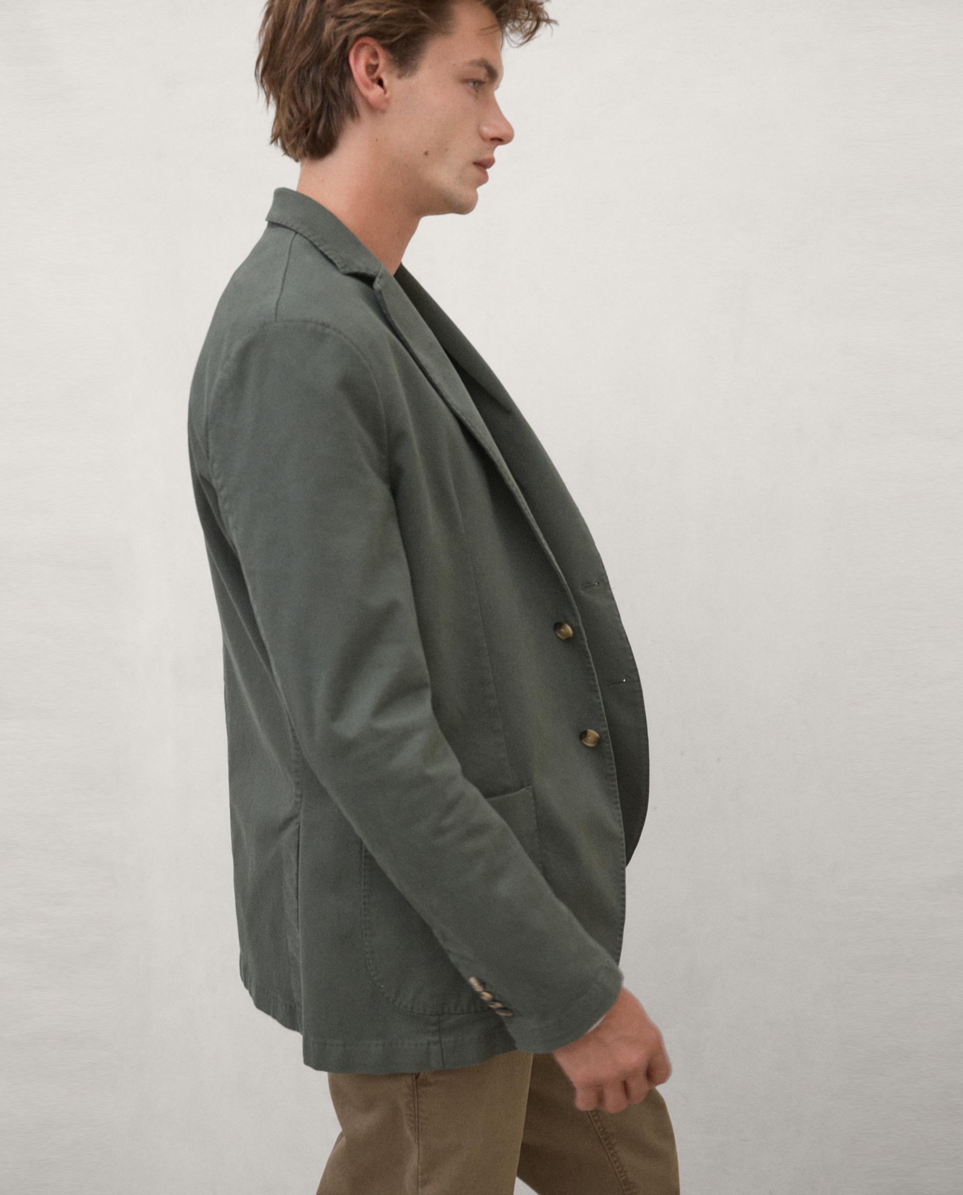 Chaqueta de hombre milani con cierre de botones - Ecoalf - Kaki Kaki-3