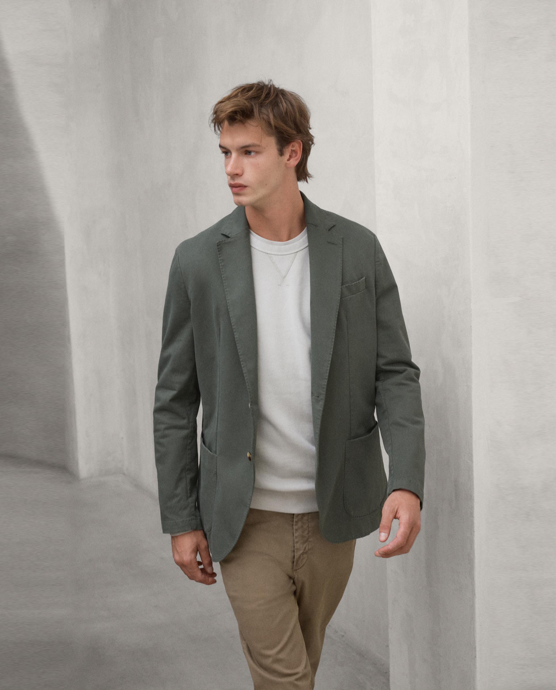 Chaqueta de hombre milani con cierre de botones - Ecoalf - Kaki Kaki-4