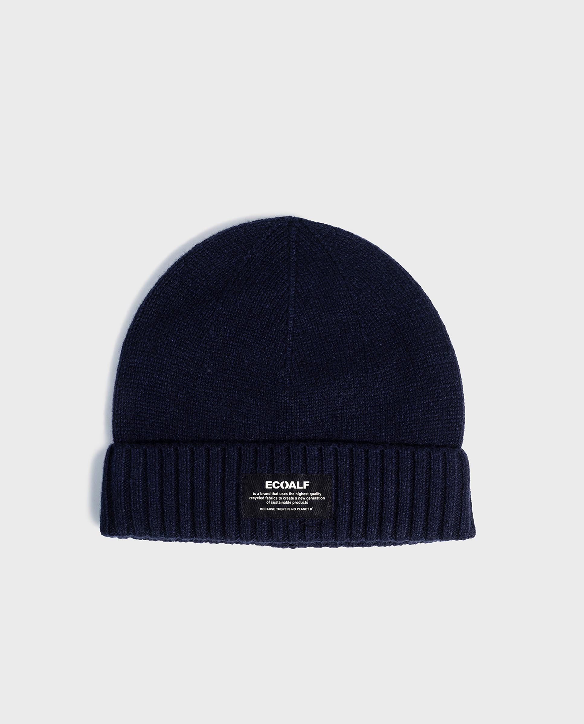 Gorro unisex jacques de lana con borde acanalado - Ecoalf - Azul marino Azul marino-1