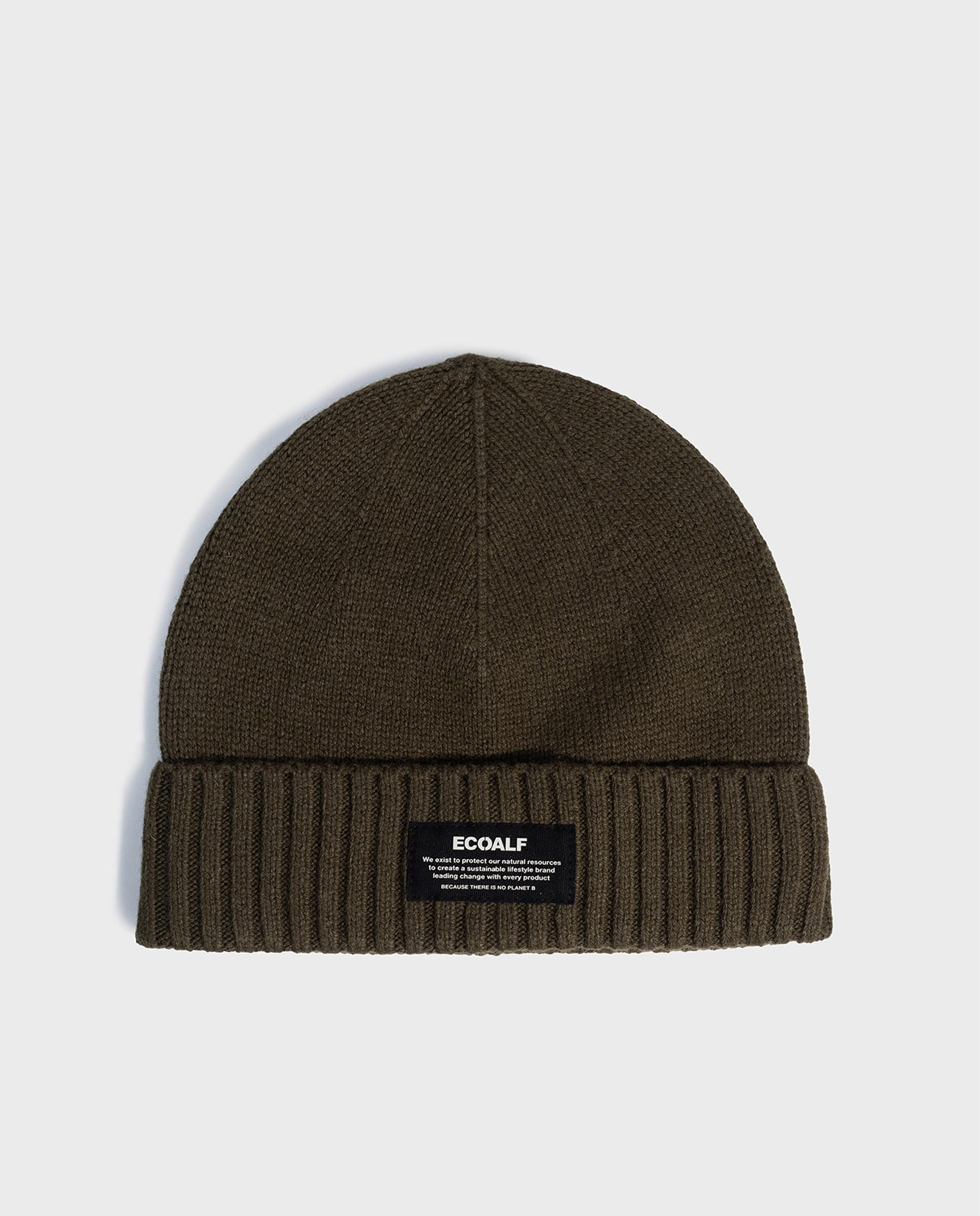 Gorro unisex jacques de lana con borde acanalado - Ecoalf - Verde oscuro Verde oscuro-1