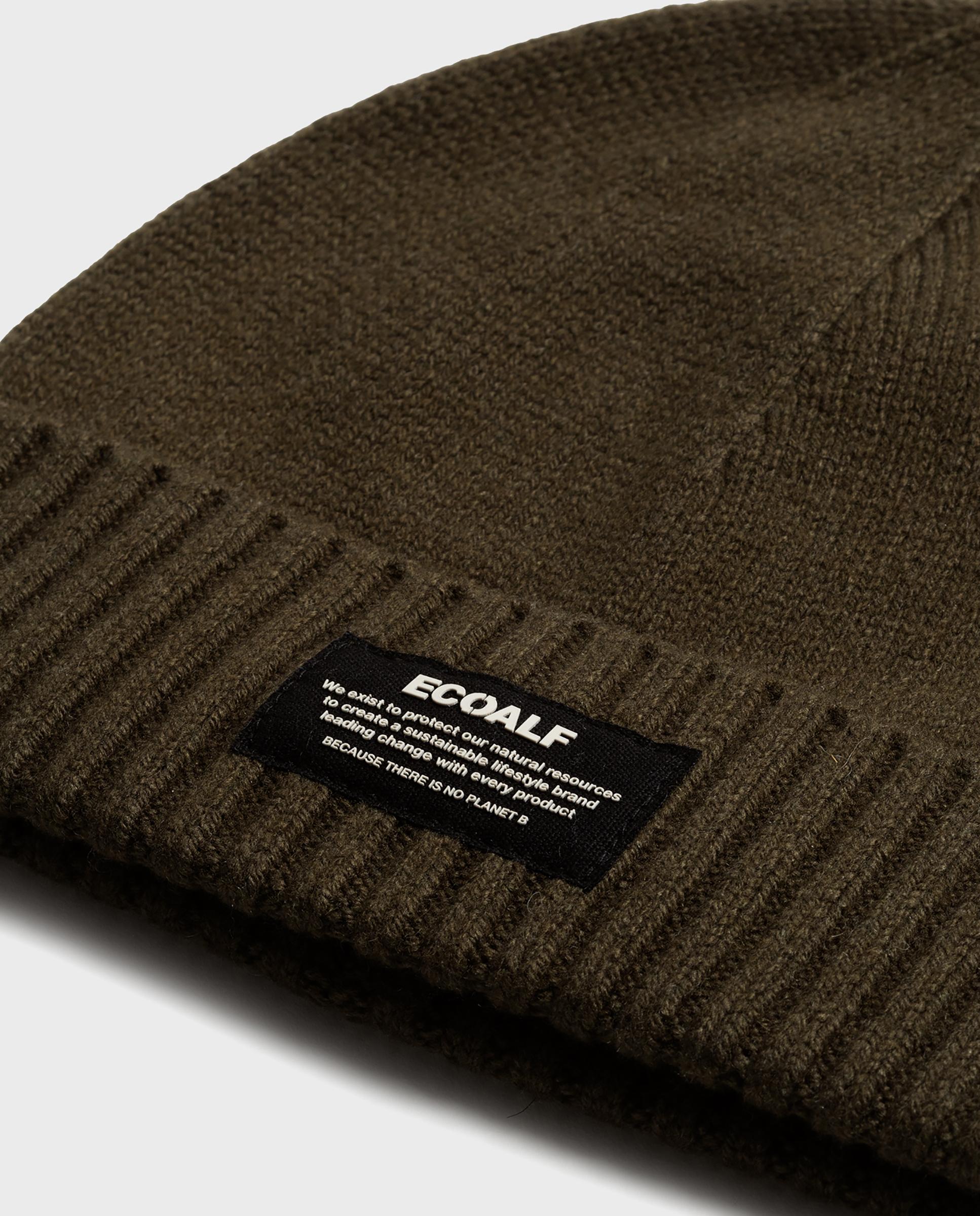 Gorro unisex jacques de lana con borde acanalado - Ecoalf - Verde oscuro Verde oscuro-2