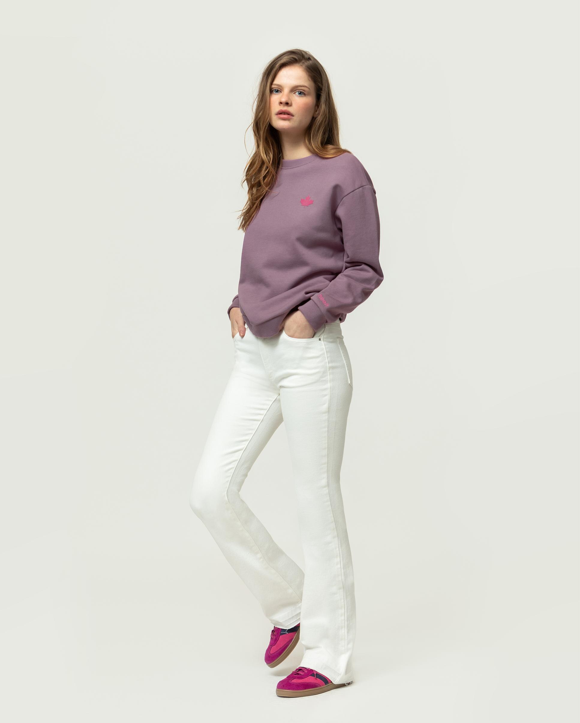 Vaqueros campana de mujer de talle alto y cuatro bolsillos - Noon - Blanco Blanco-1