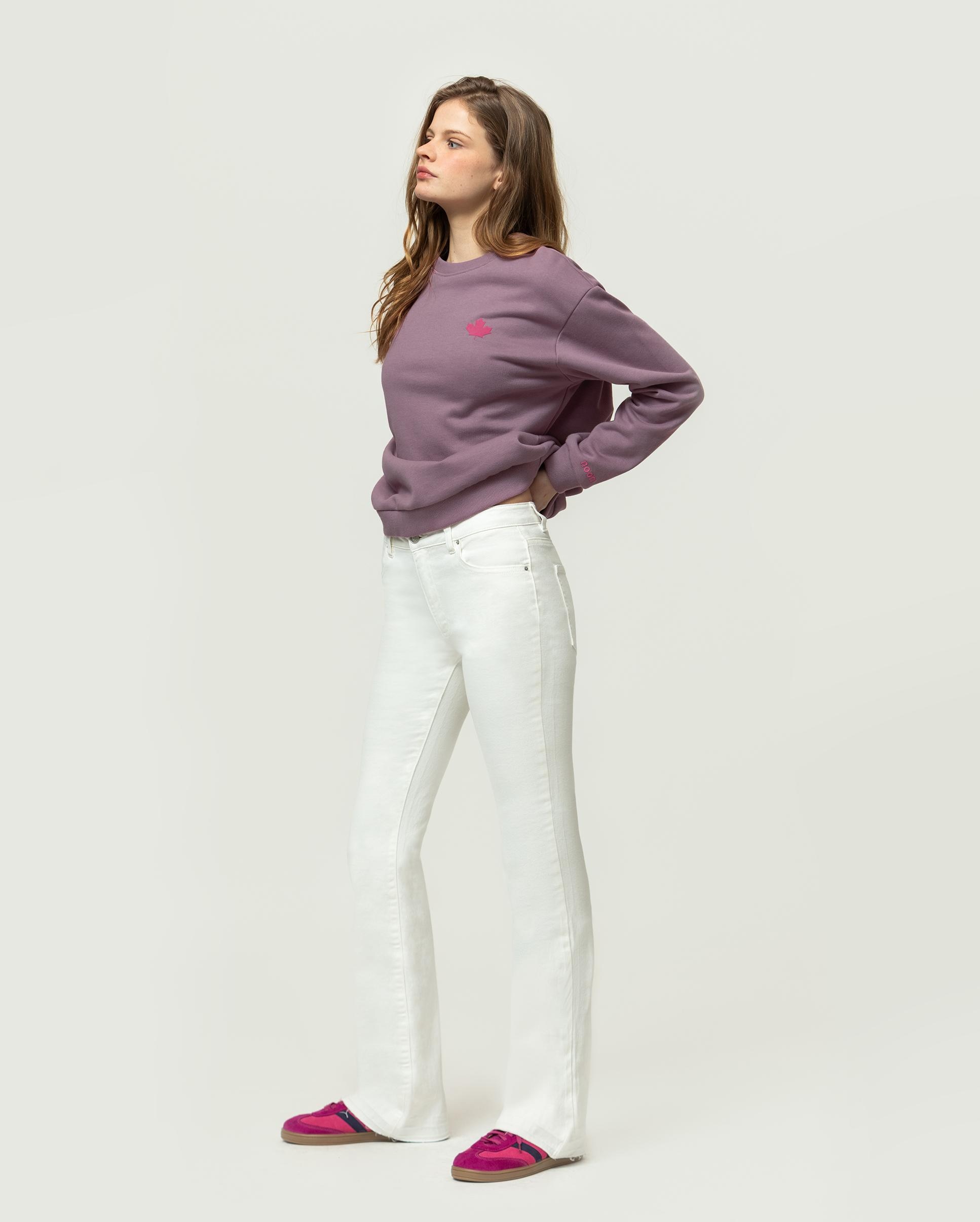 Vaqueros campana de mujer de talle alto y cuatro bolsillos - Noon - Blanco Blanco-3