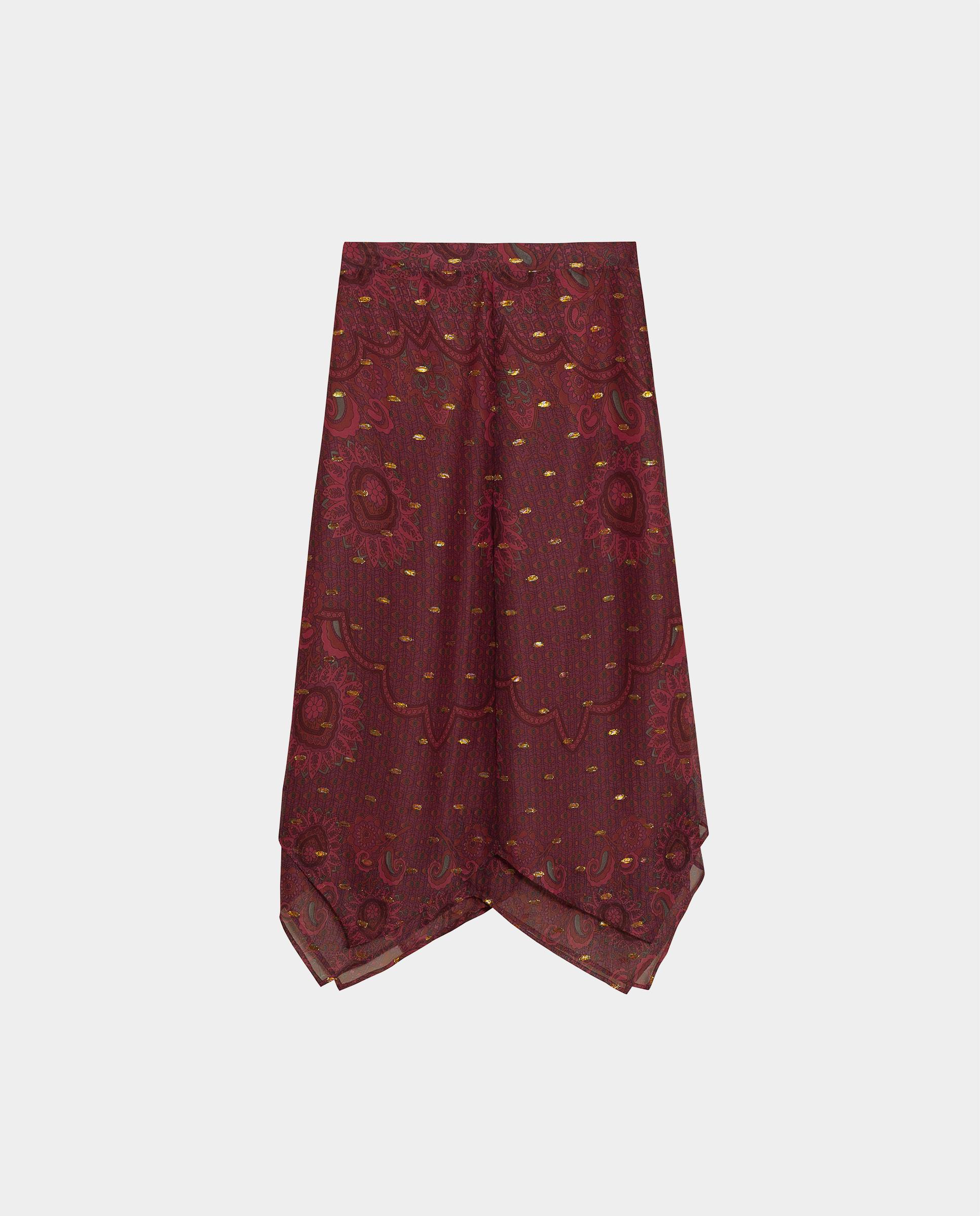 Falda midi con estampado paisley - Noon - Rojo Rojo-5