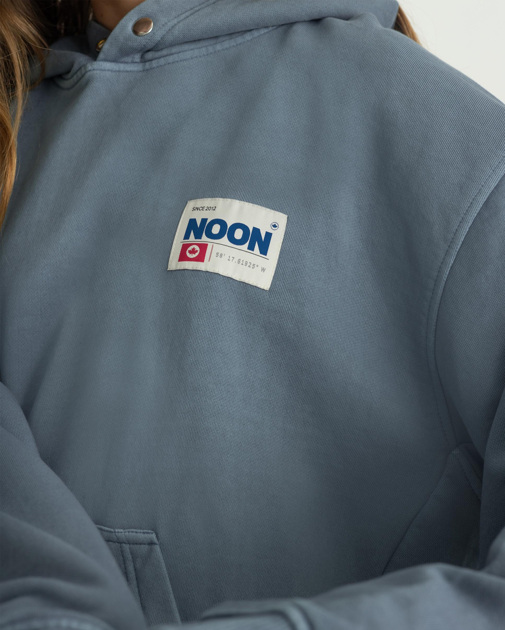Sudadera de mujer con capucha y estampado trasero - Noon - Azul Azul-4