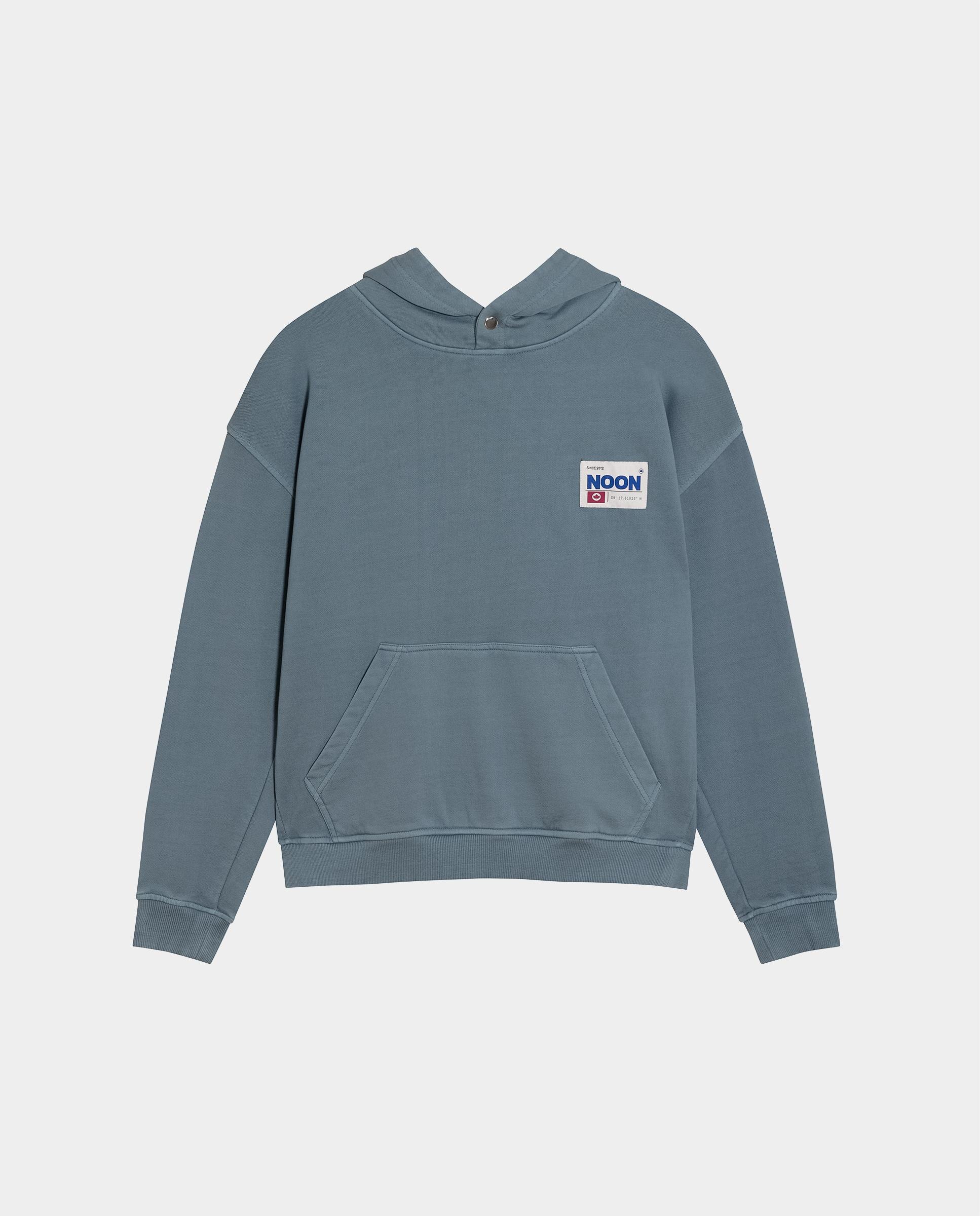 Sudadera de mujer con capucha y estampado trasero - Noon - Azul Azul-5