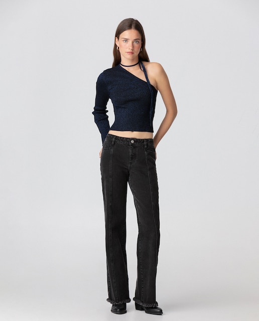 Imagen 0 de Vaquero de talle alto con detalle de estrellas