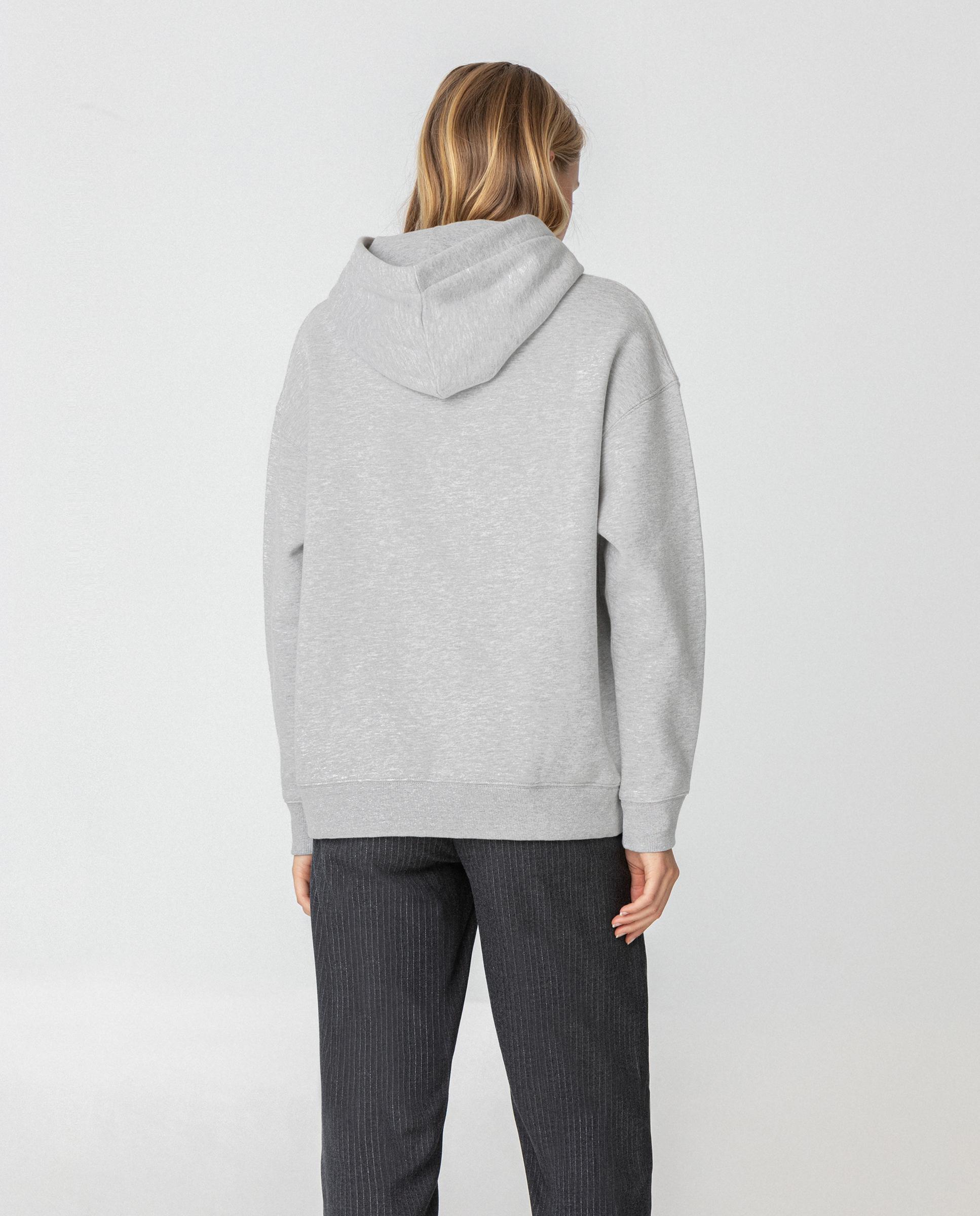 Sudadera de mujer con capucha y logo bordado - Noon - Gris Gris-2