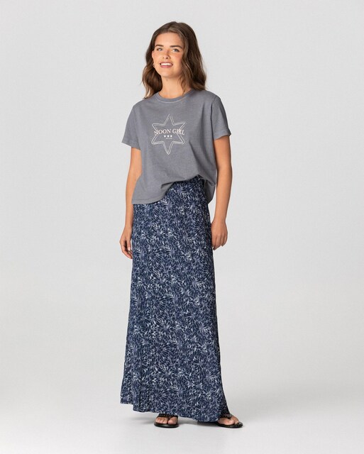 Imagen 0 de Falda larga fuida con estampado floral