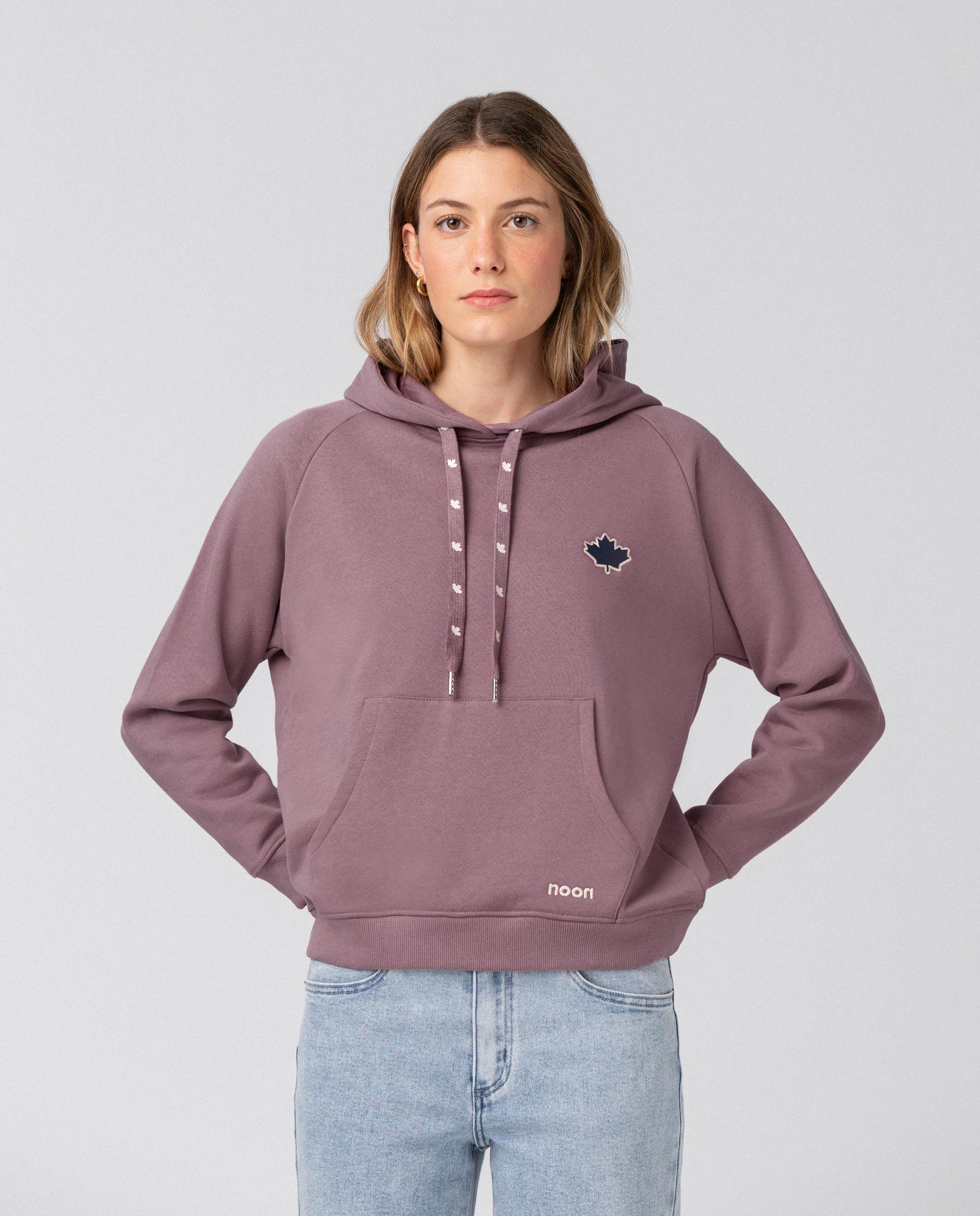 Sudadera de mujer con capucha y logo bordado - Noon - Morado Morado-1