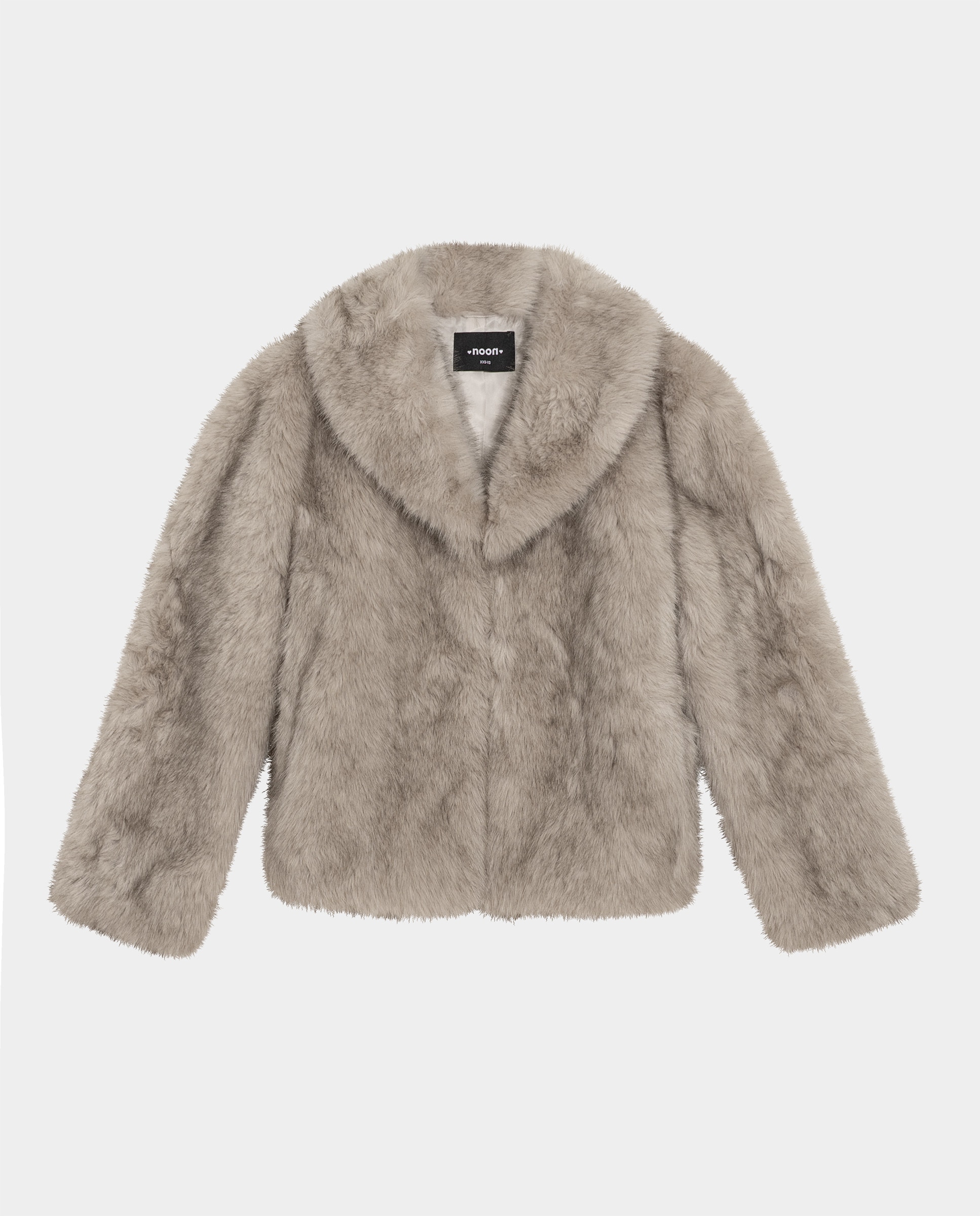 Chaqueta pelo lisa de mujer - Noon - Crudo Crudo-5