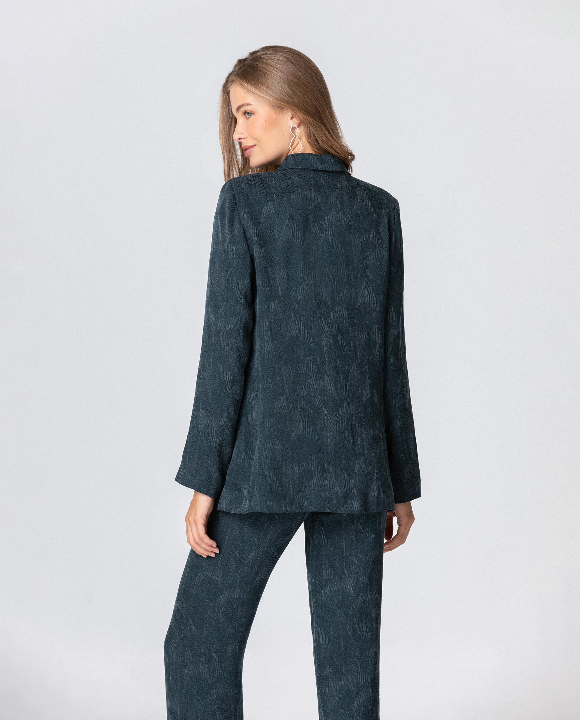 Blazer de mujer cruzada con cuello solapa - Noon - Azul Azul-2