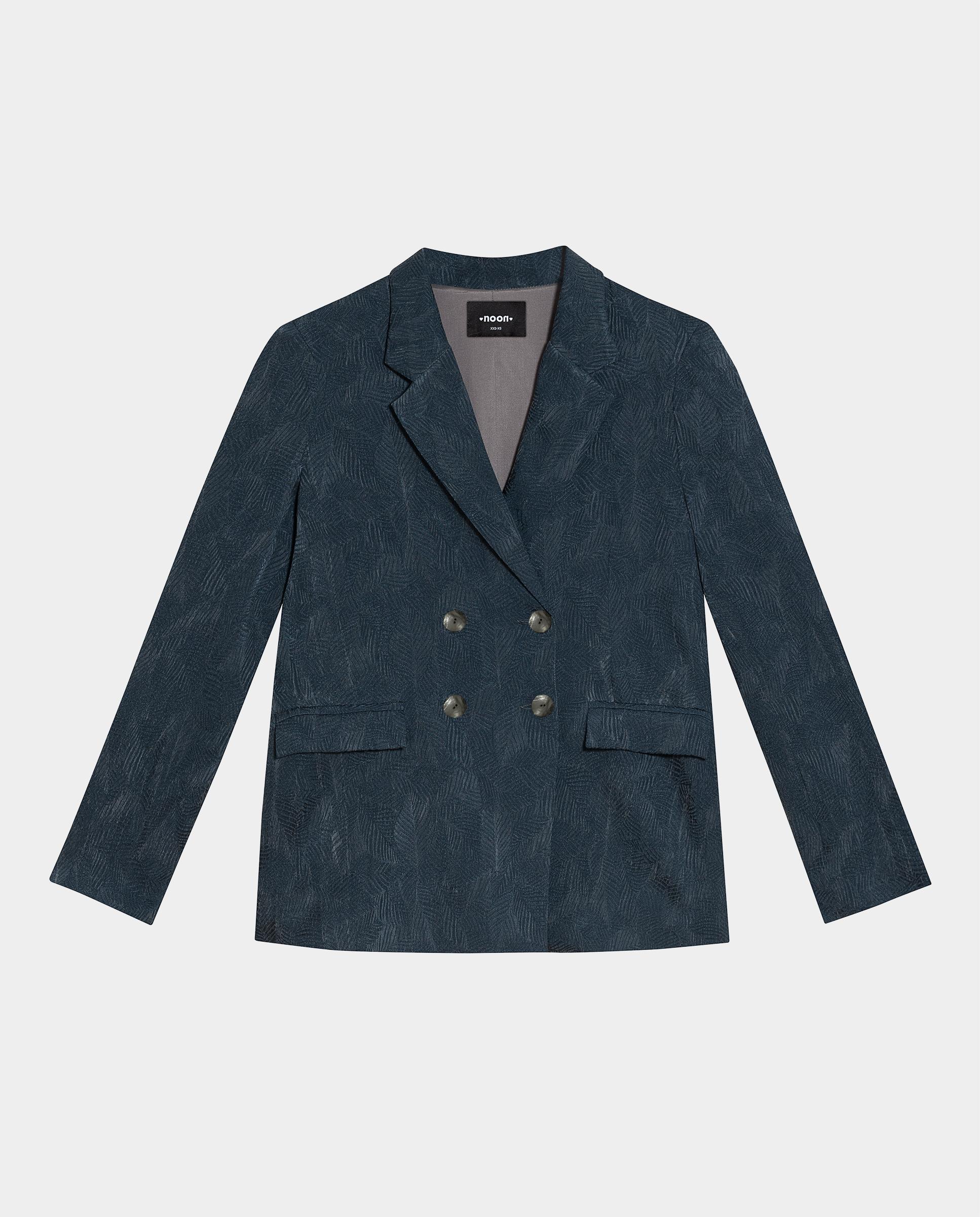 Blazer de mujer cruzada con cuello solapa - Noon - Azul Azul-5