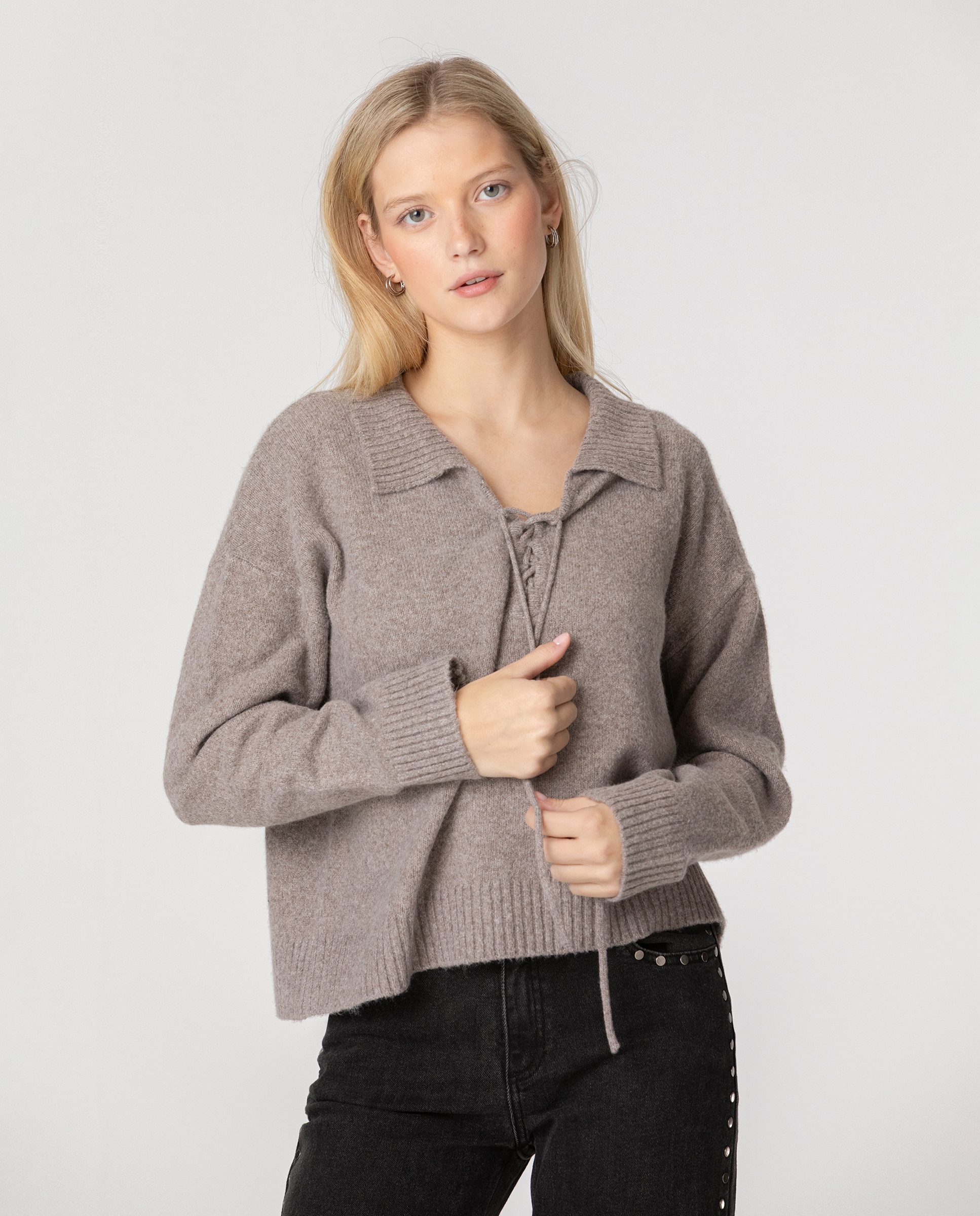 Noon - Jersey cuello polo de mujer.