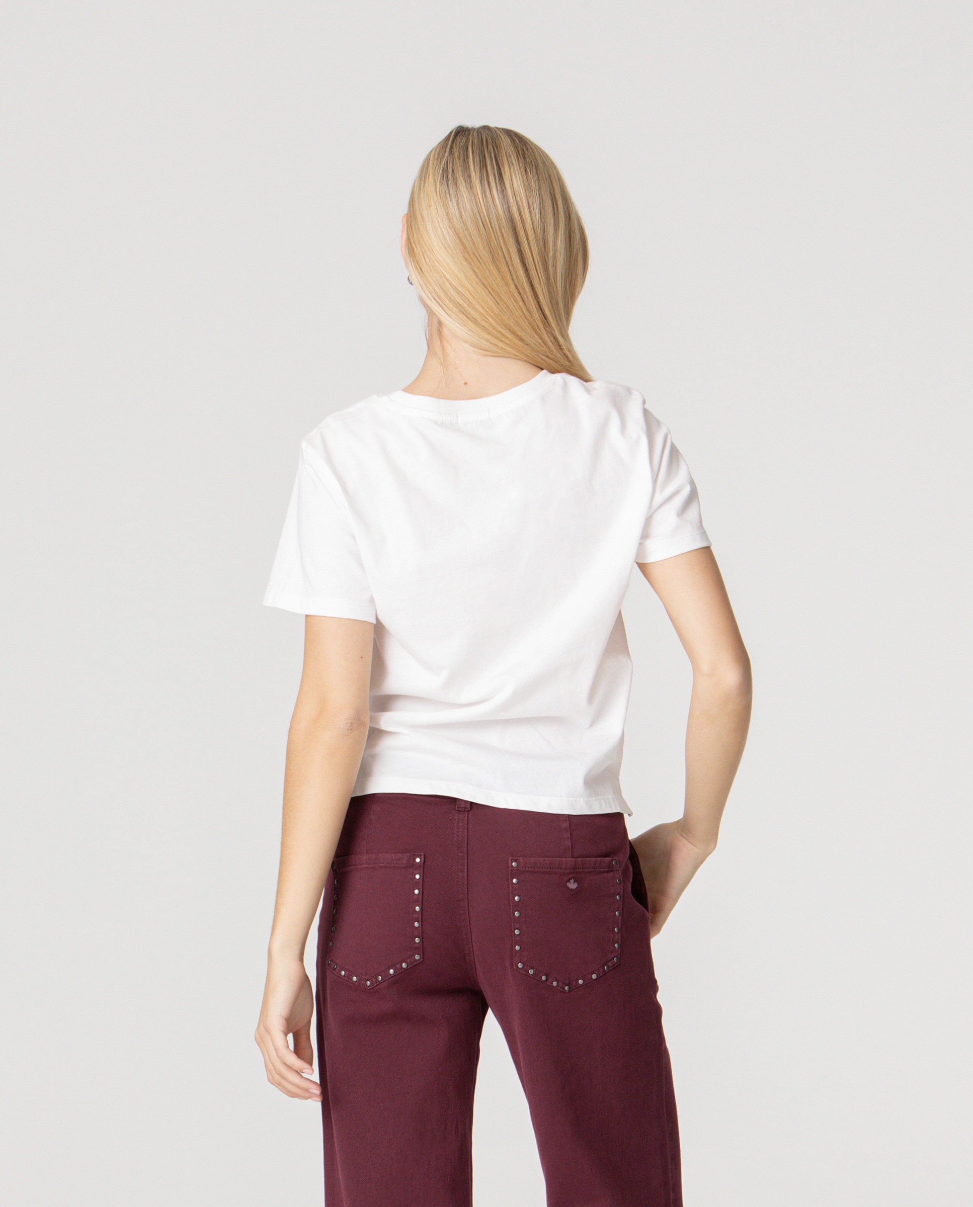 Camiseta de mujer basica con logo - Noon - Blanco Blanco-2