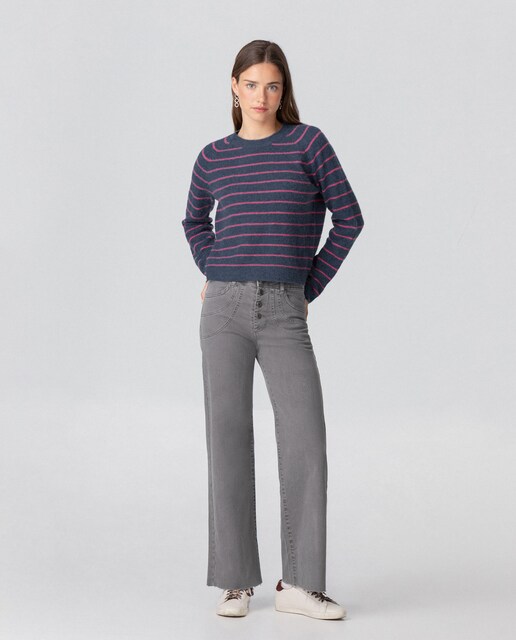 Imagen 0 de Vaquero de mujer de talle alto con botones