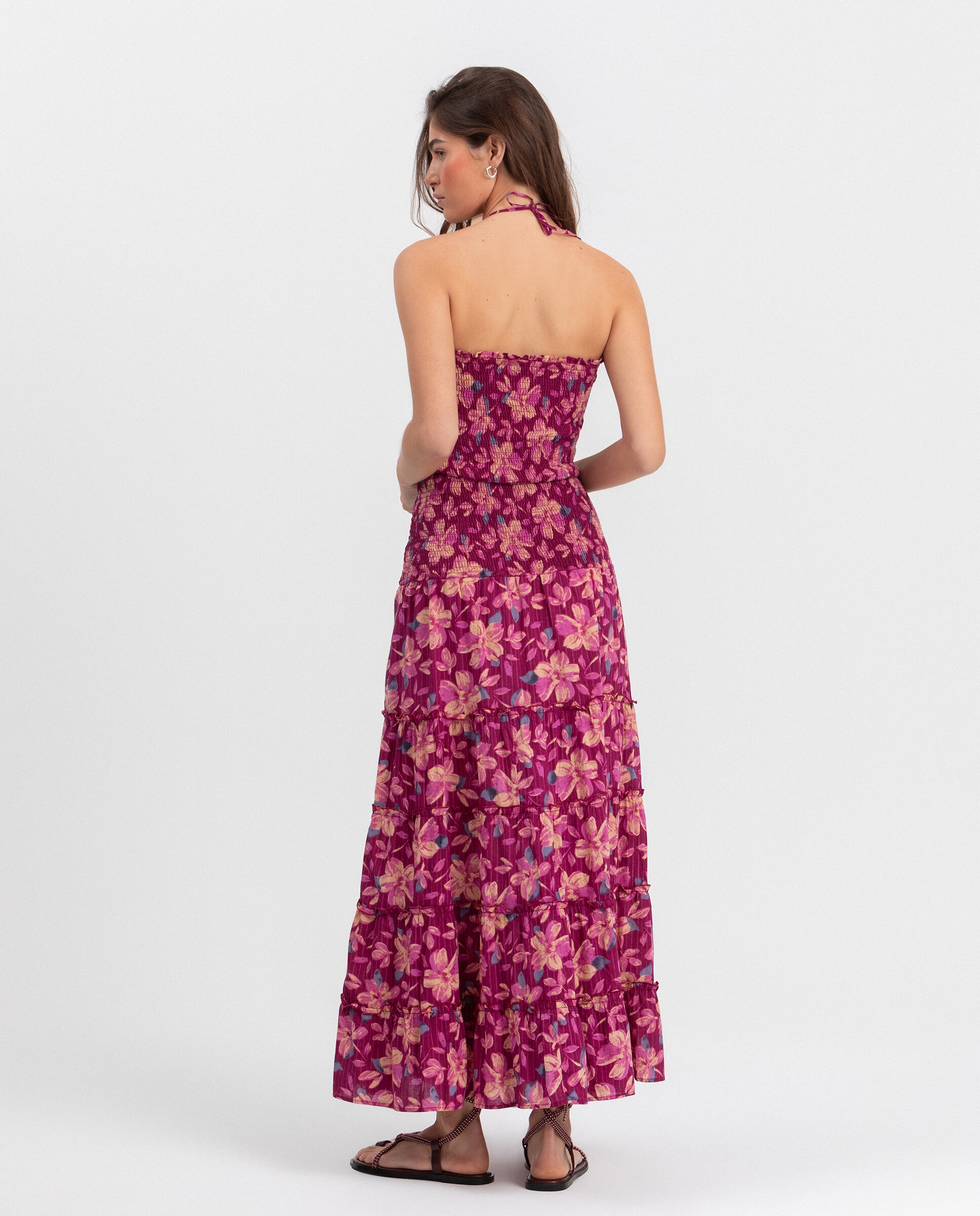 Vestido midi sin mangas - Noon - Fucsia Fucsia-2