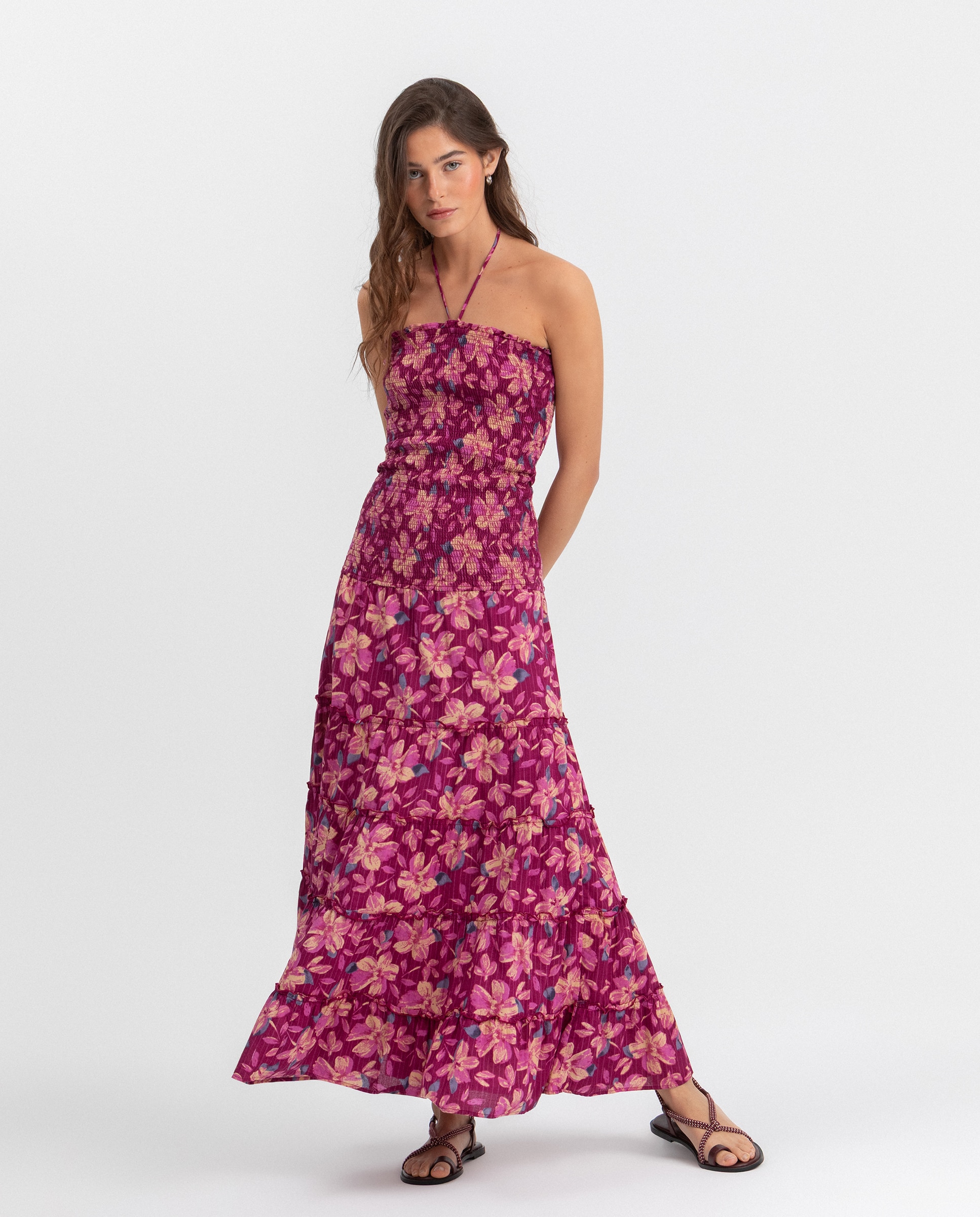 Vestido midi sin mangas - Noon - Fucsia Fucsia-3