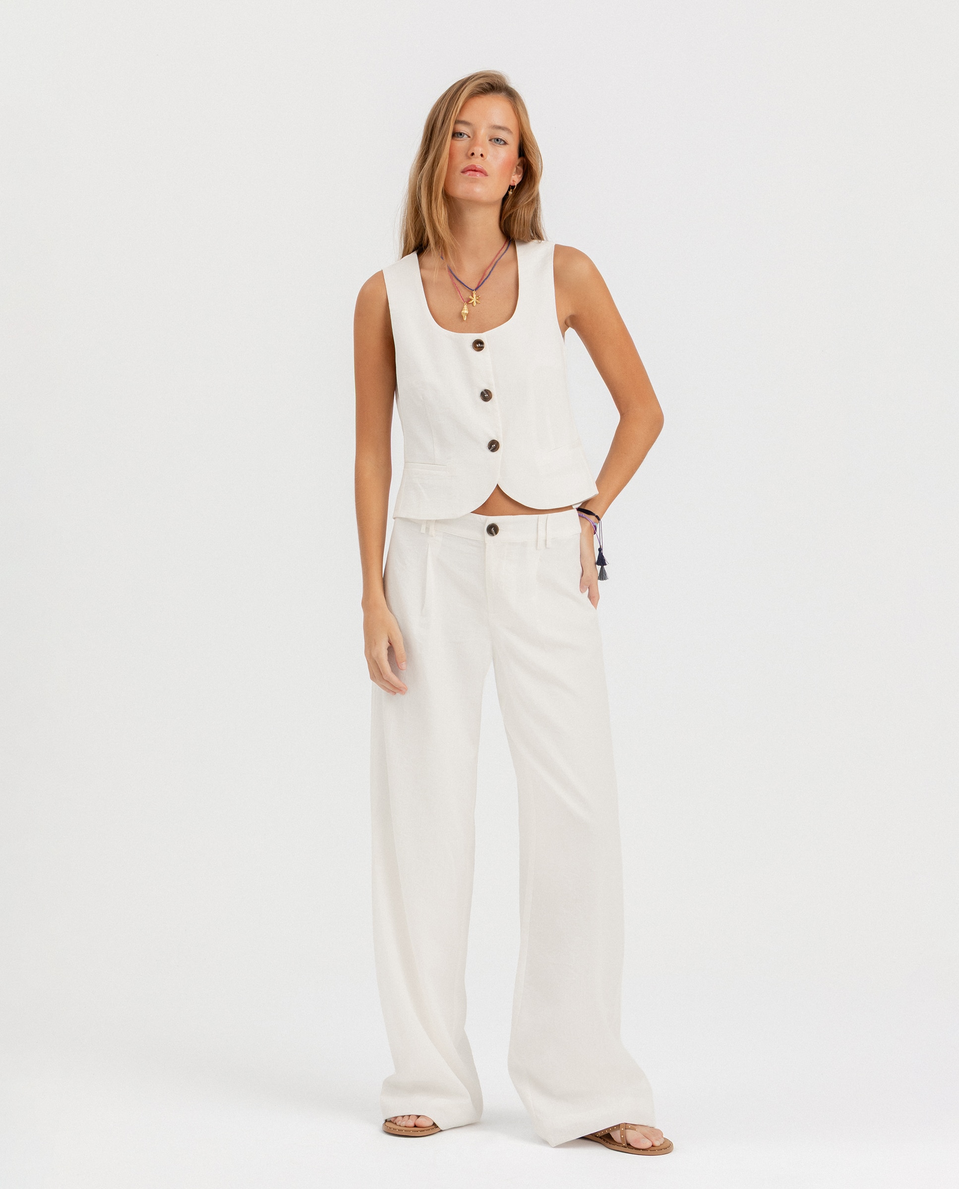 Noon - Pantalón recto de mujer de vestir.