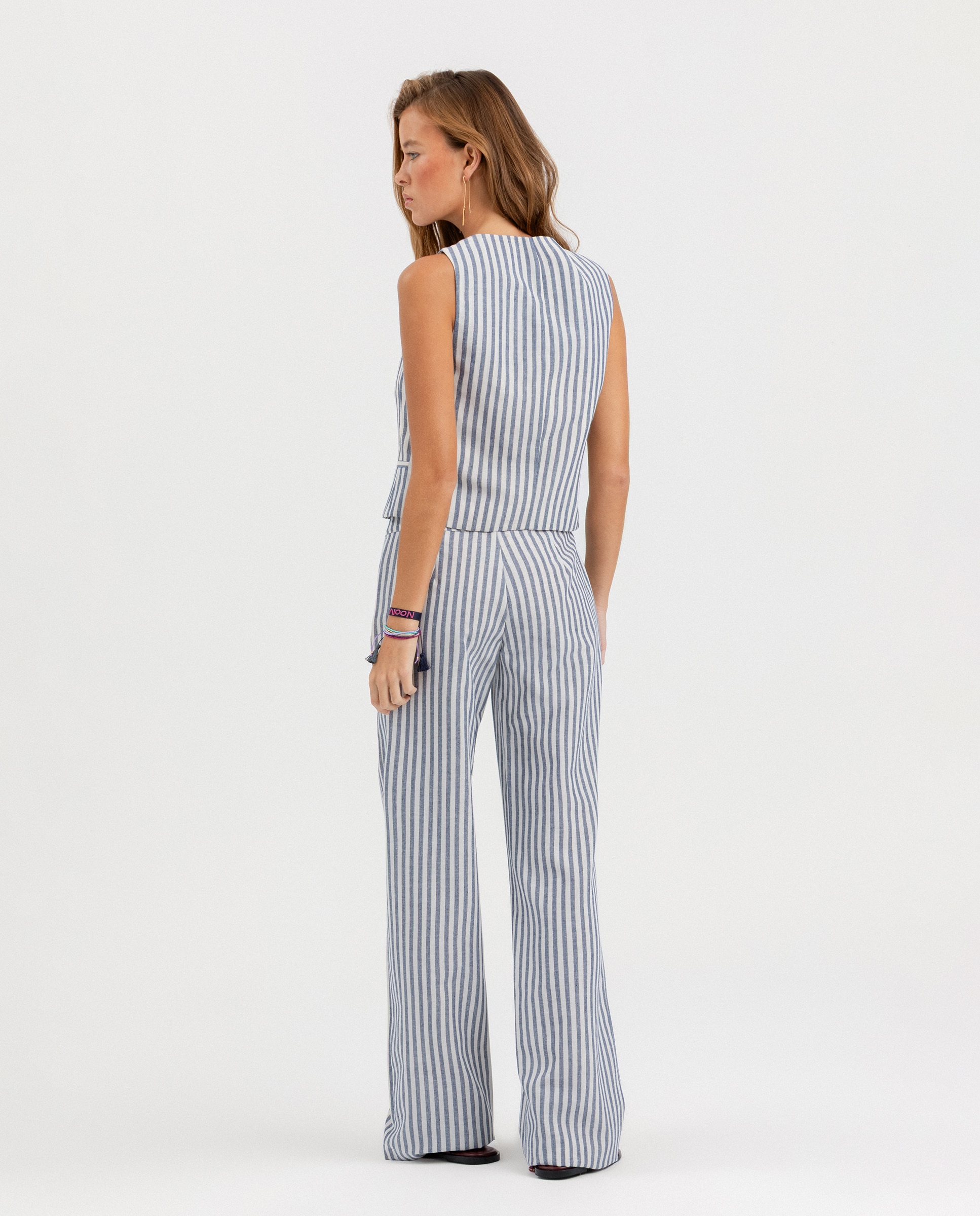 Pantalón recto de mujer de vestir - Noon - Azul claro Azul claro-2