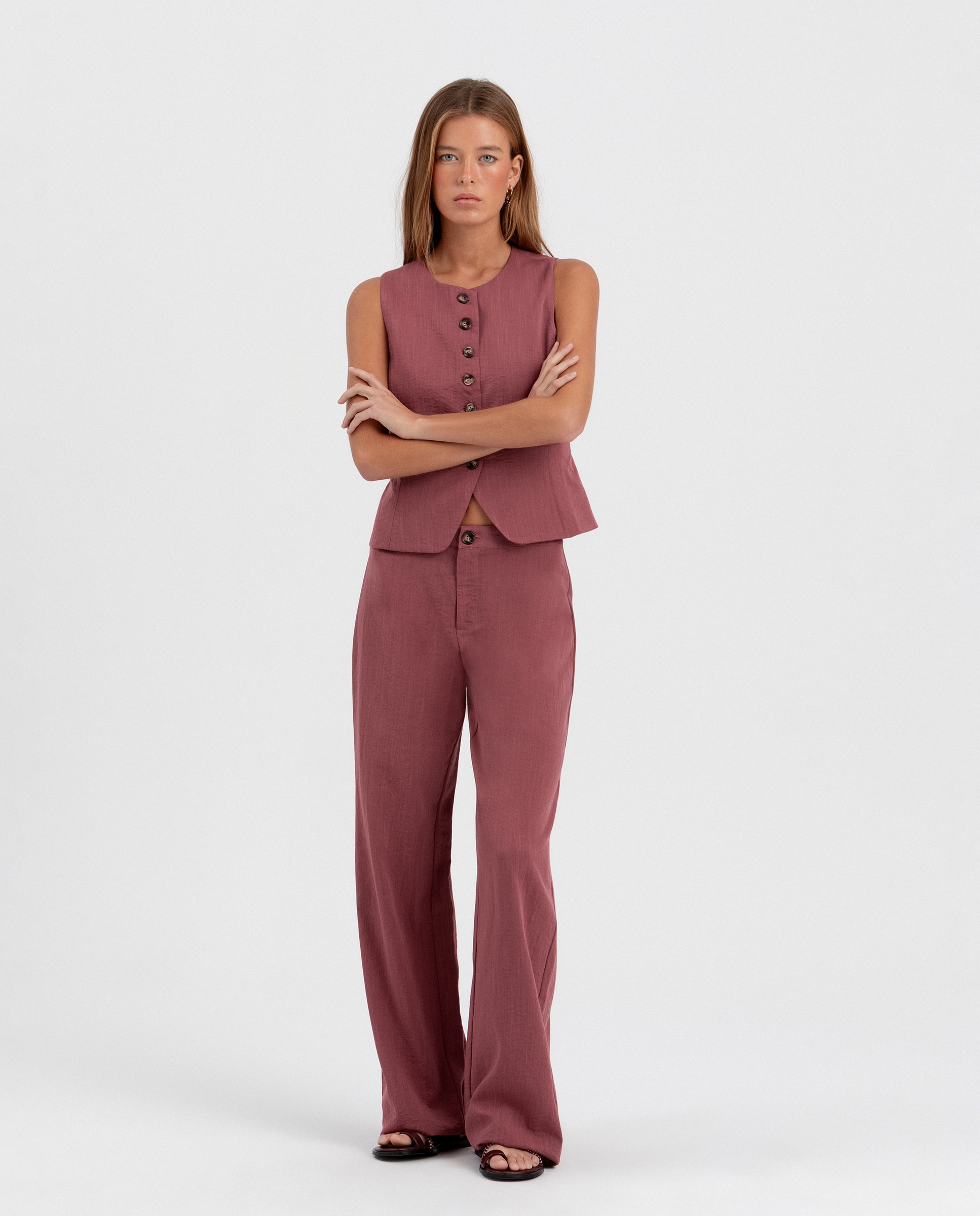 Noon - Pantalón sastre de mujer recto.
