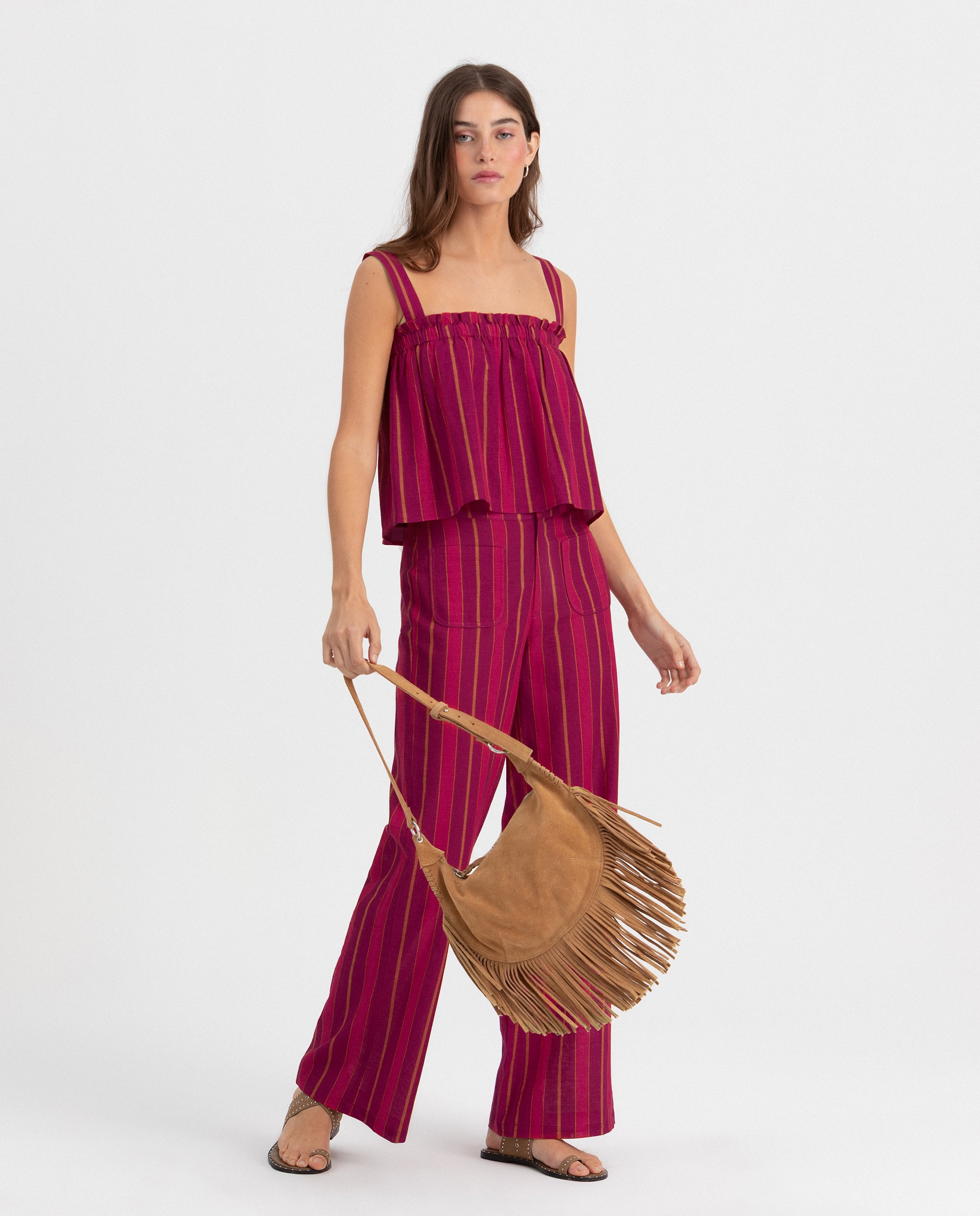 Noon - Pantalón de mujer con rayas.