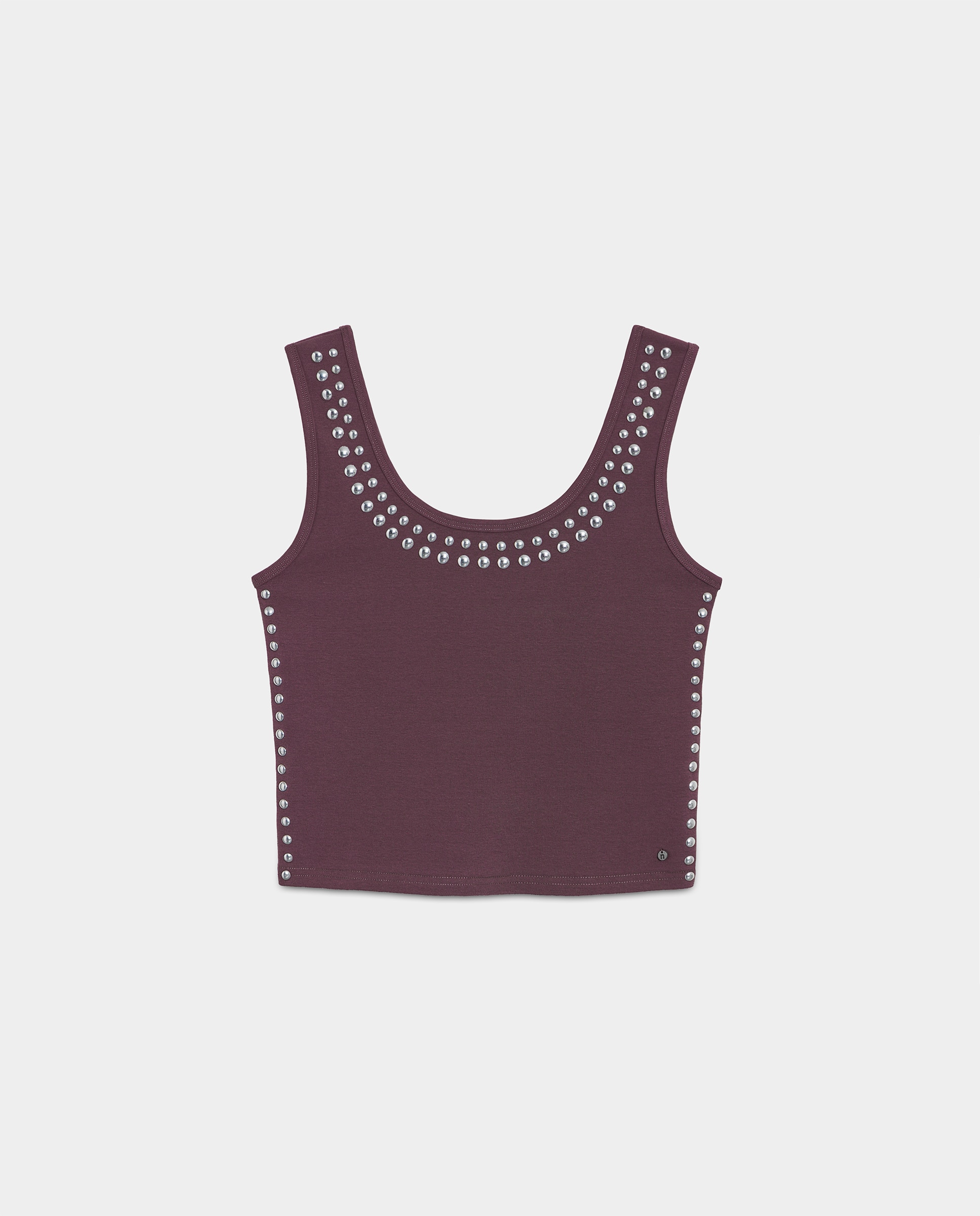 Top de mujer de tirantes con tachas - Noon - Burdeos Burdeos-5