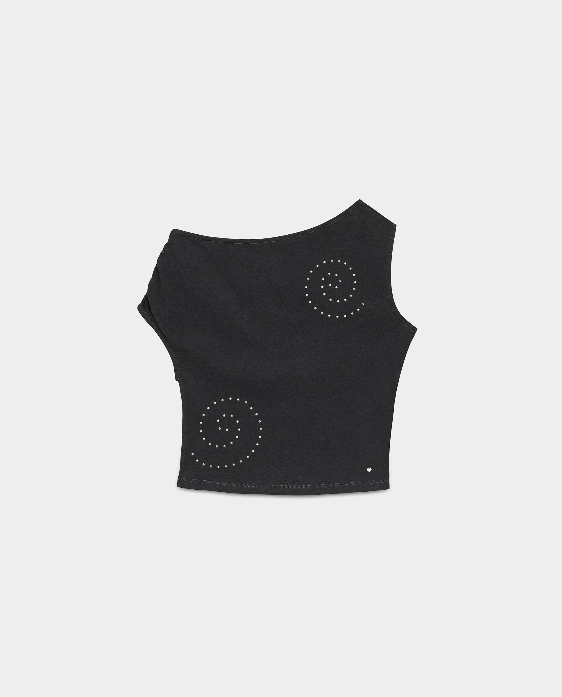 Top asimétrico de mujer con tachas - Noon - Antracita / Gris Antracita / Gris-5