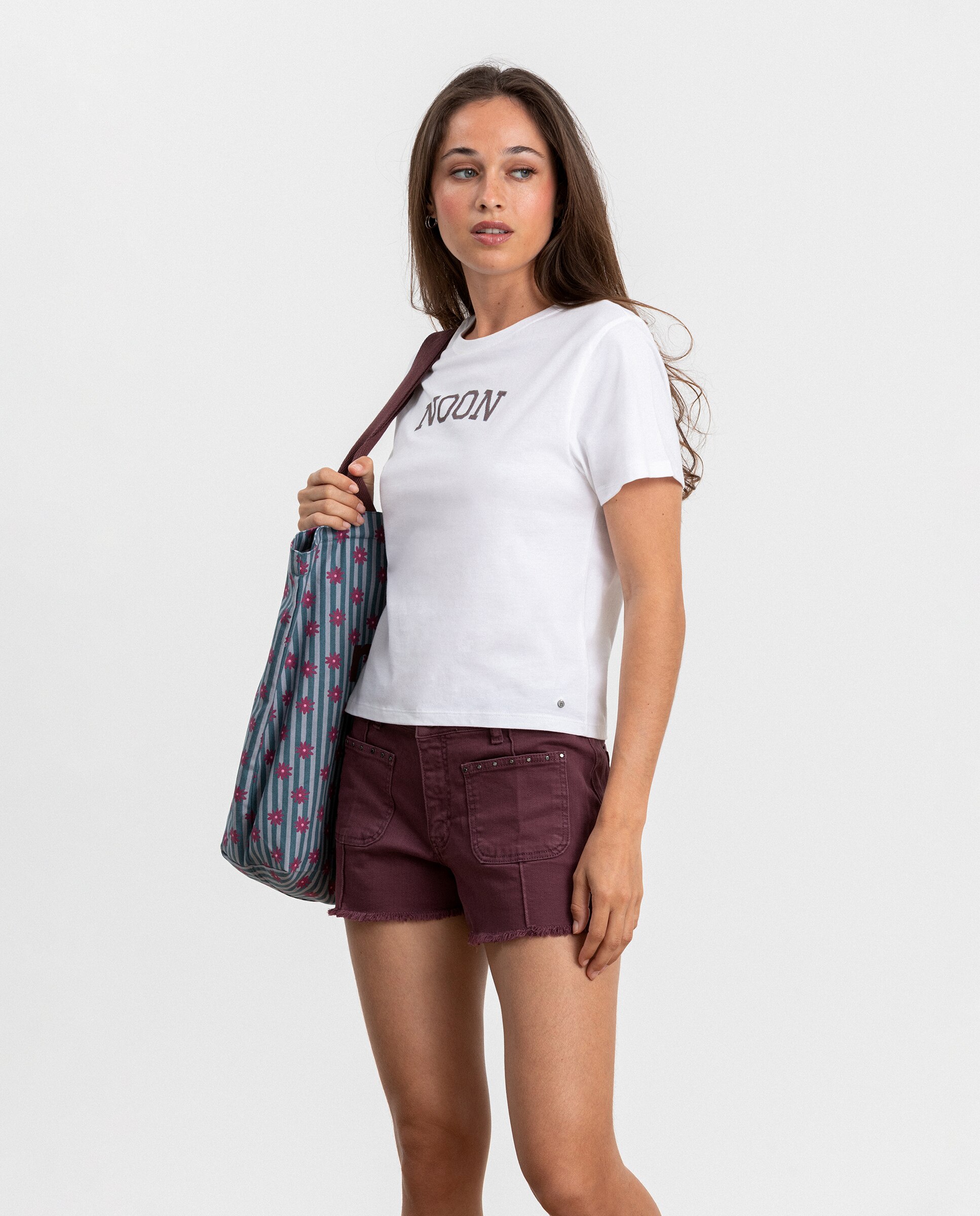 Camiseta básica de mujer con logo - Noon - Blanco Blanco-3