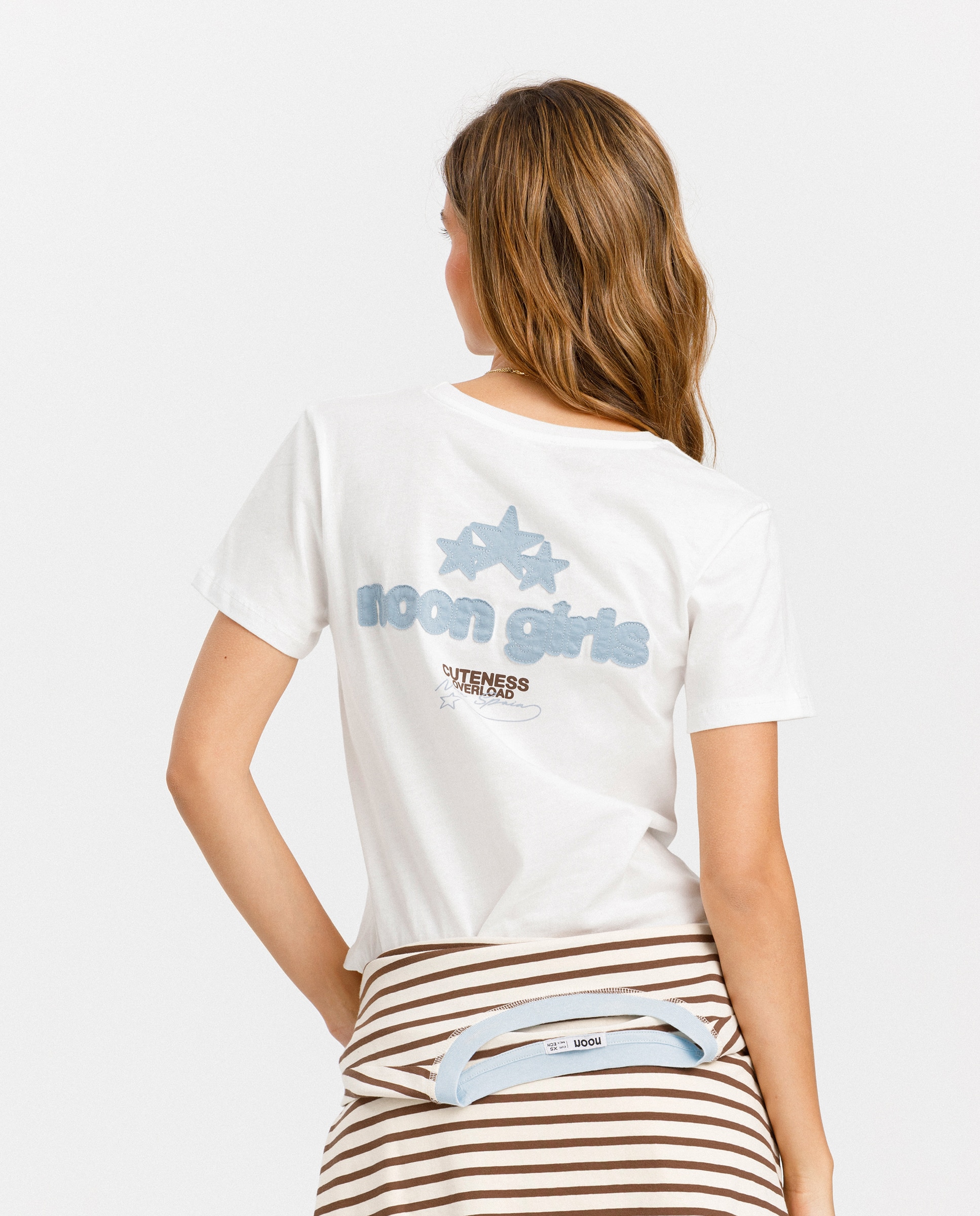 Camiseta manga corta de mujer y estrellas - Noon - Blanco Blanco-2
