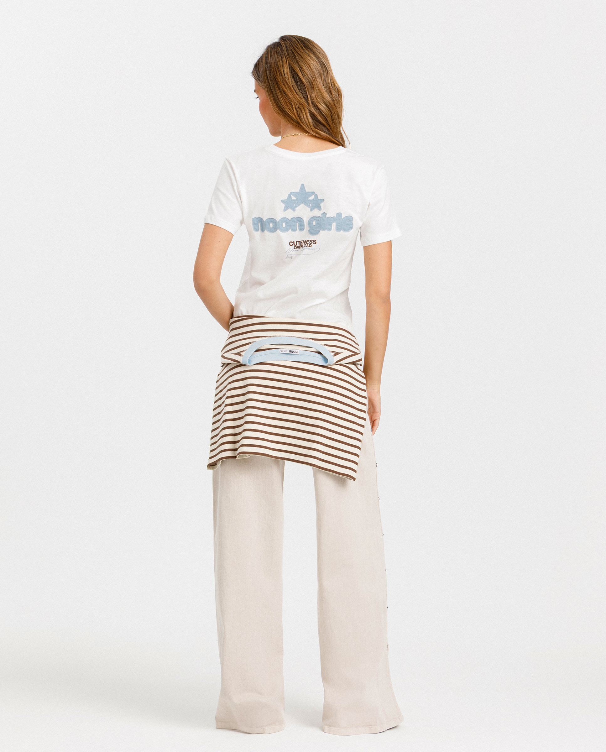 Camiseta manga corta de mujer y estrellas - Noon - Blanco Blanco-4