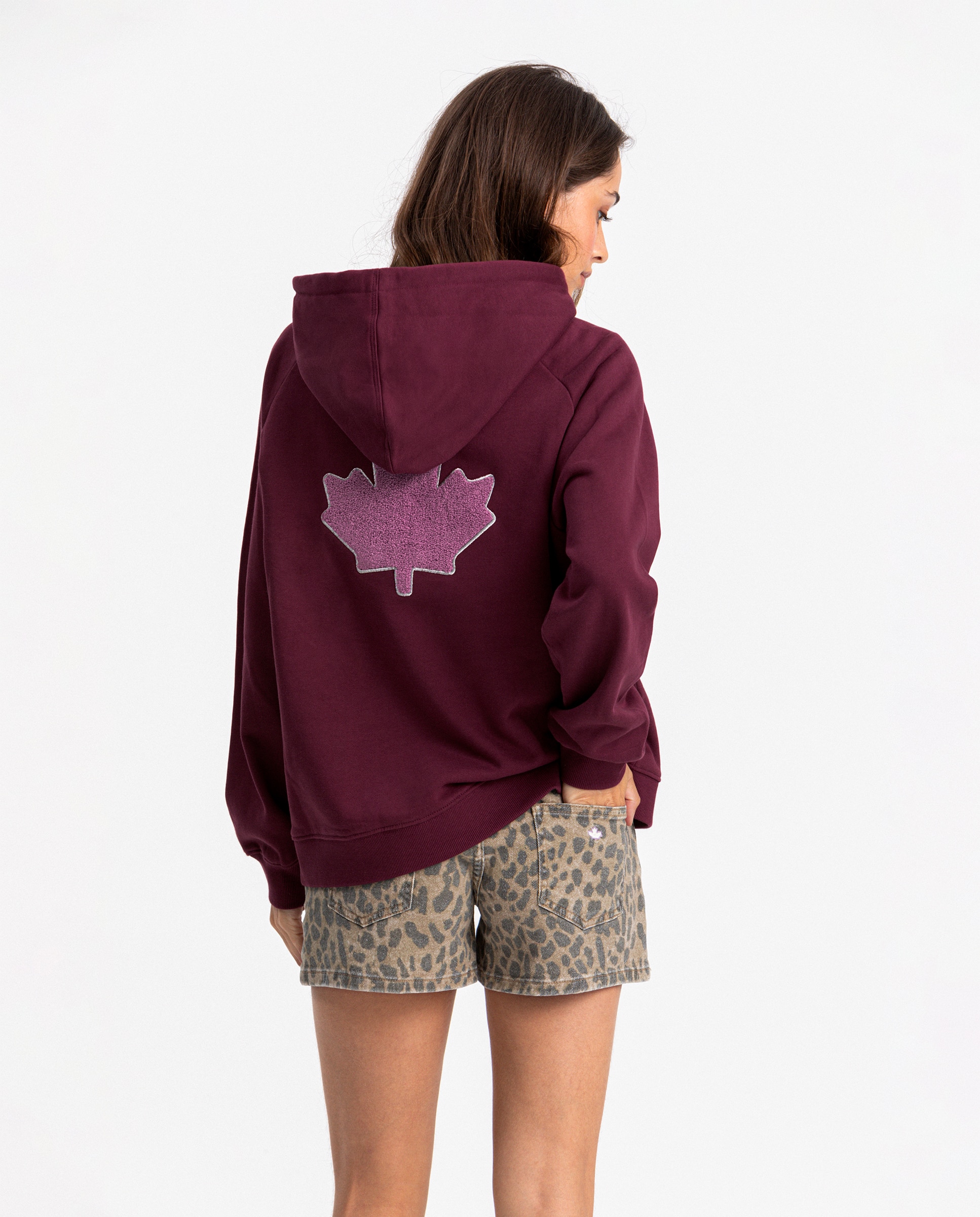 Sudadera de mujer con capucha y logo - Noon - Burdeos Burdeos-2