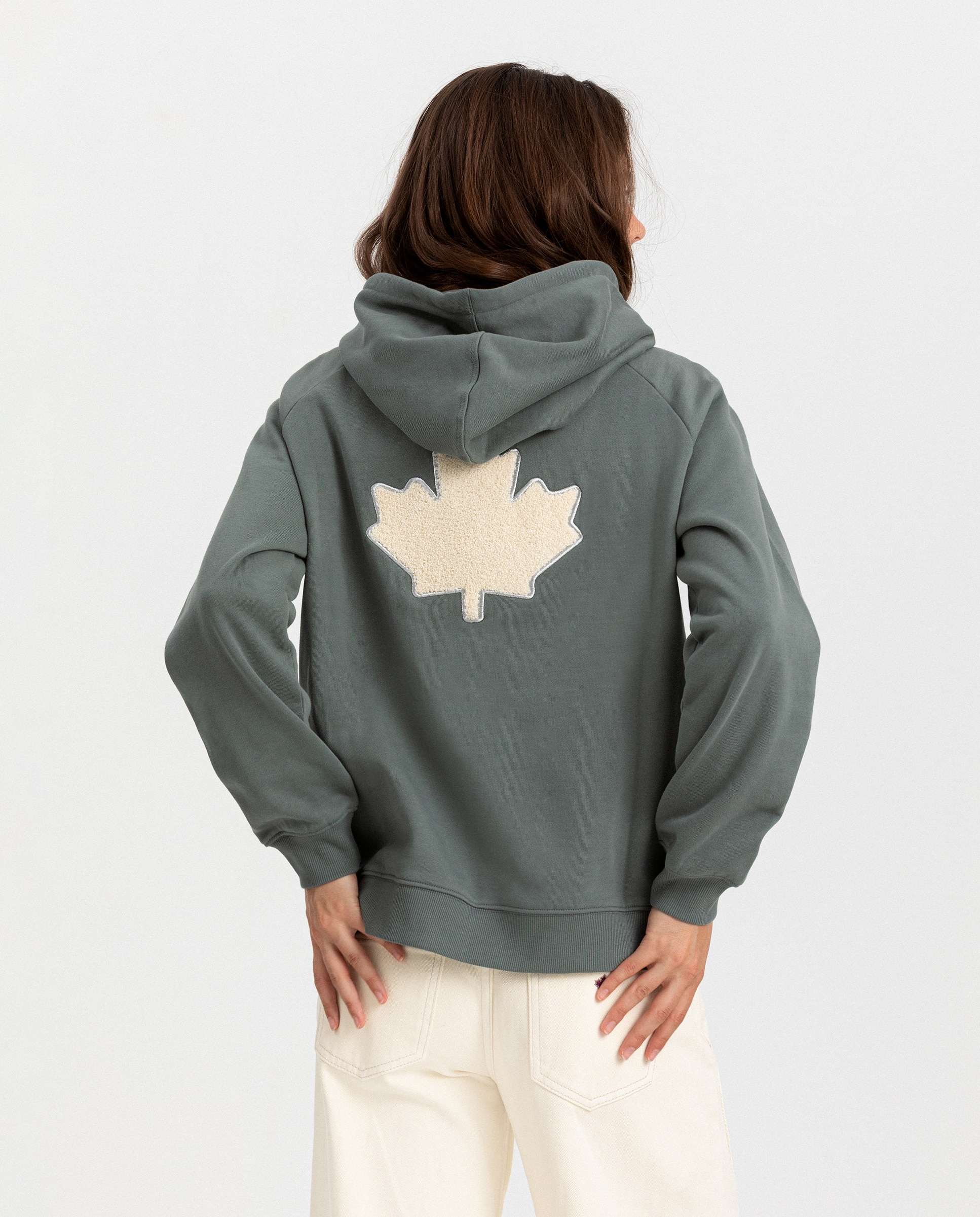 Sudadera de mujer con capucha y logo - Noon - Verde Verde-2