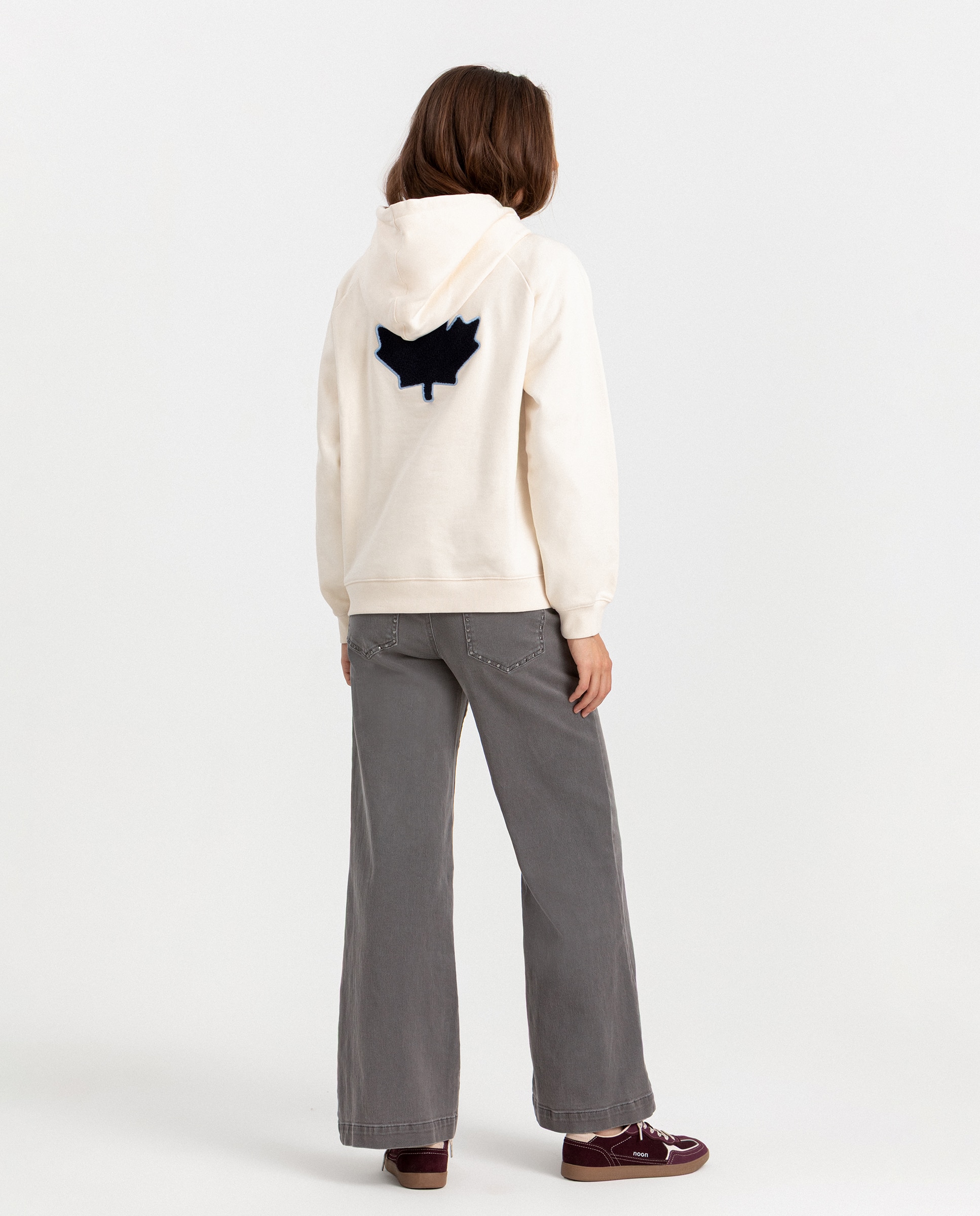 Sudadera de mujer con capucha y logo - Noon - Crudo Crudo-4