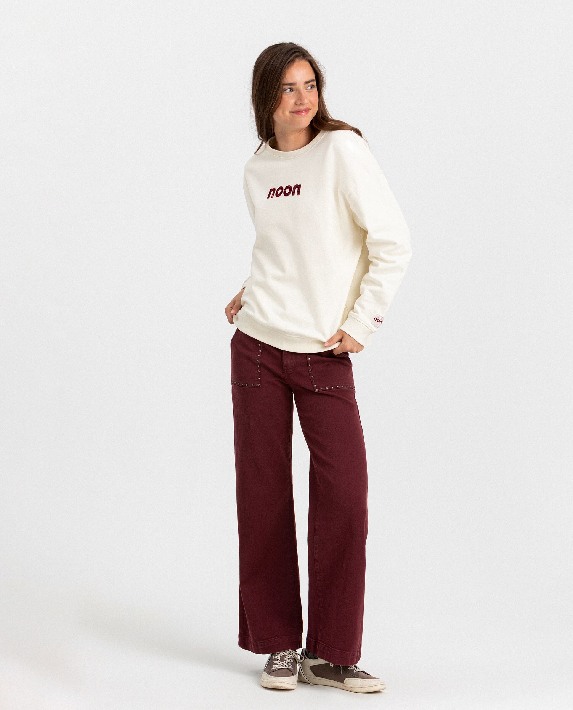 Sudadera logo de mujer - Noon - Crudo Crudo-3