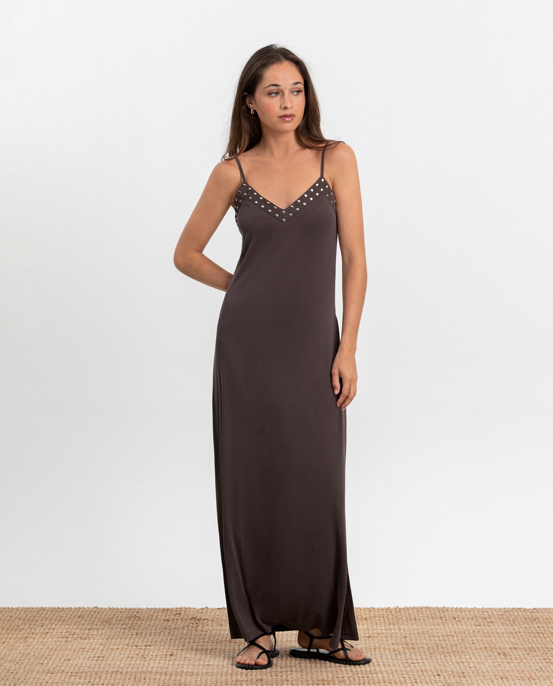 Noon - Vestido largo tirantes de mujer.