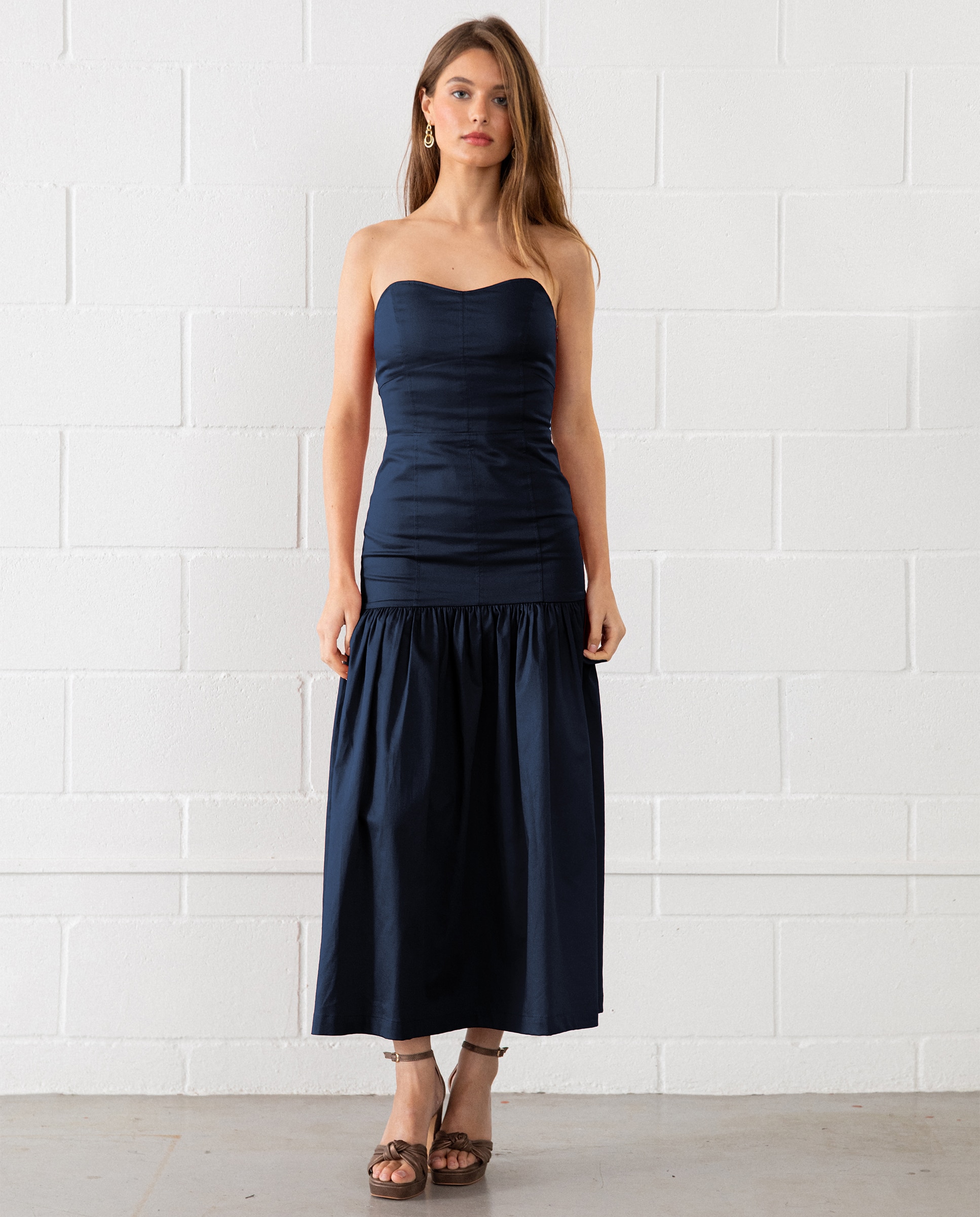 Vestido midi sin mangas - Noon - Azul oscuro Azul oscuro-1