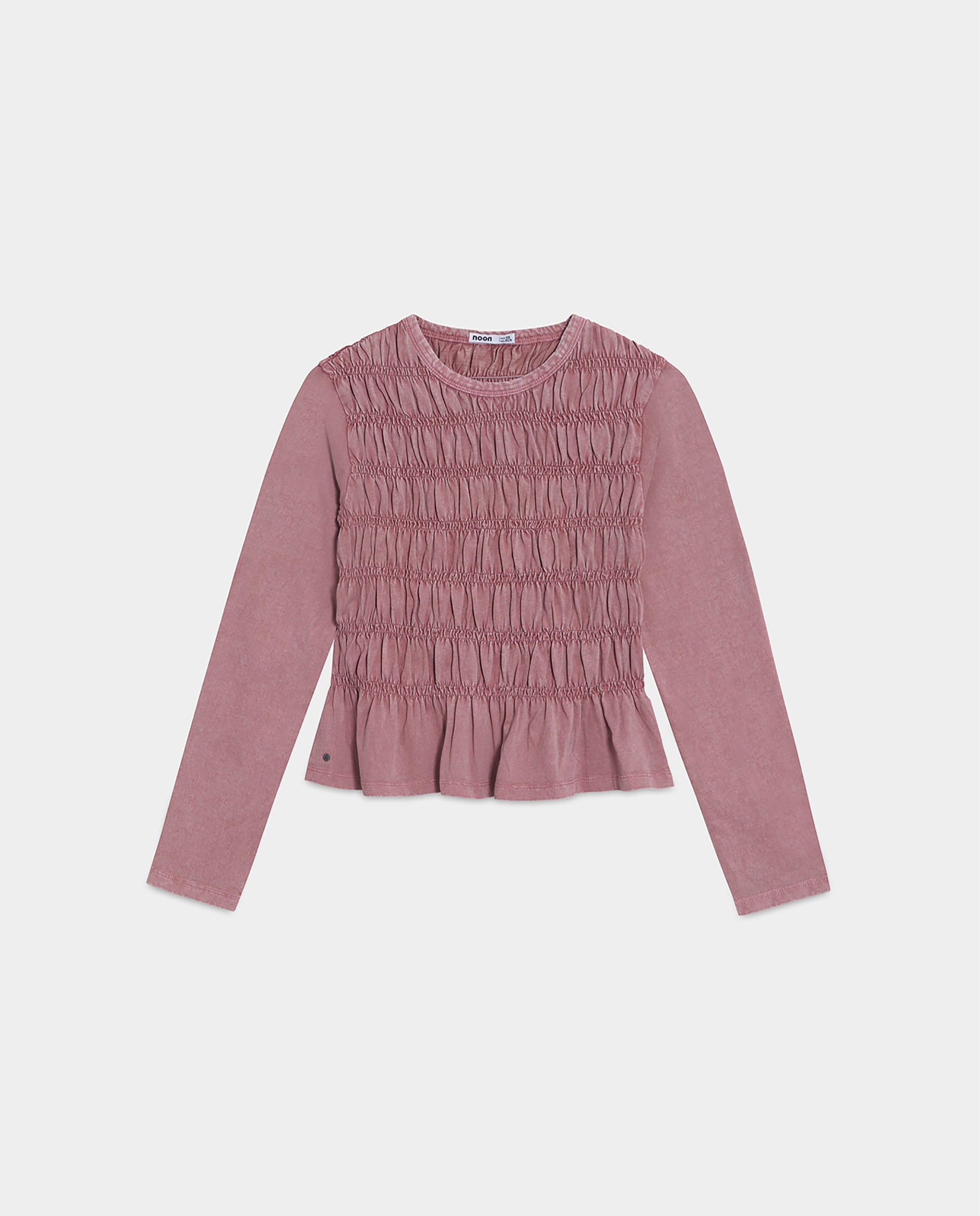 Camiseta nido de abeja de mujer - Noon - Rosa Rosa-5