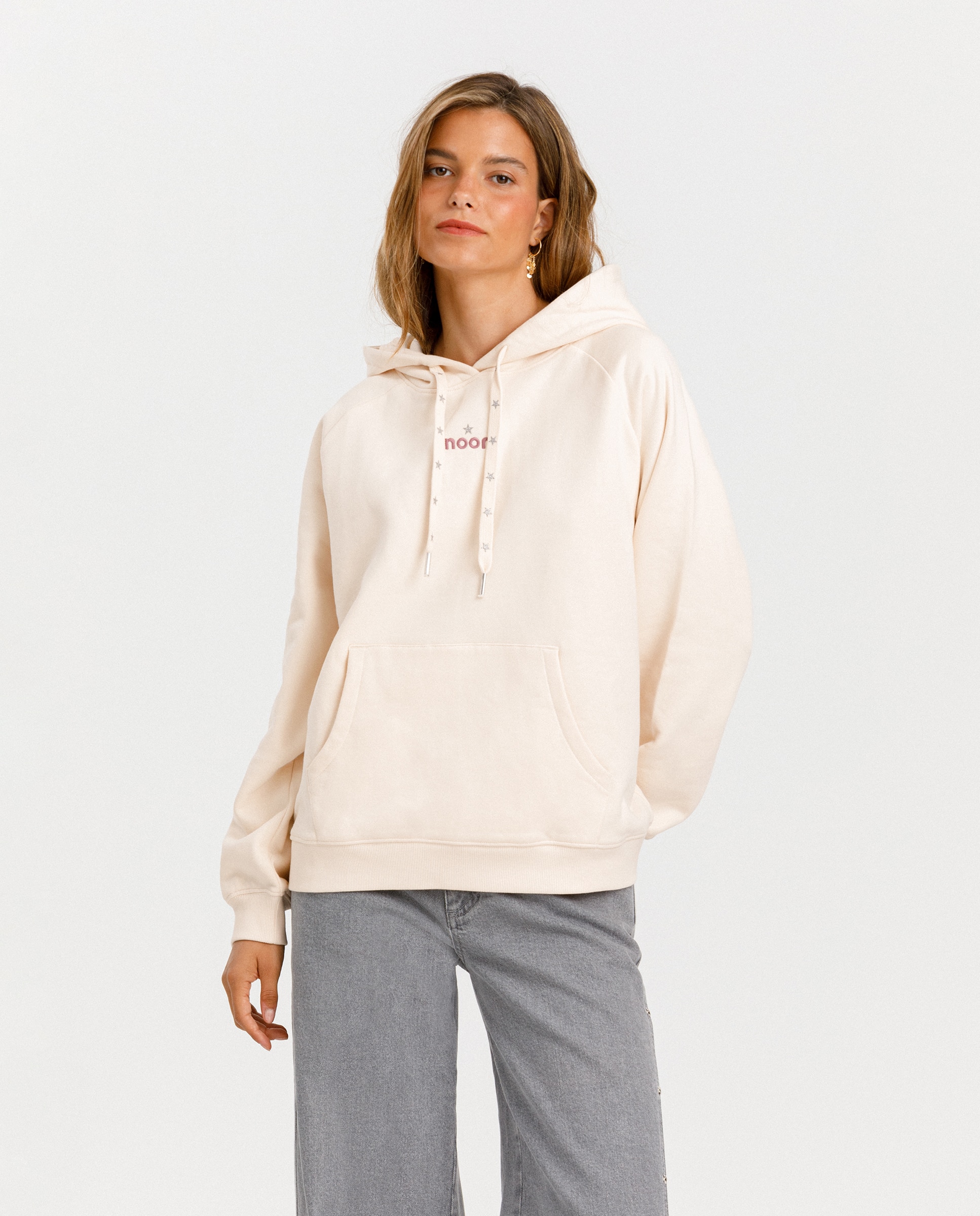 Imagen 0 de Sudadera de mujer con capucha y logo Crudo