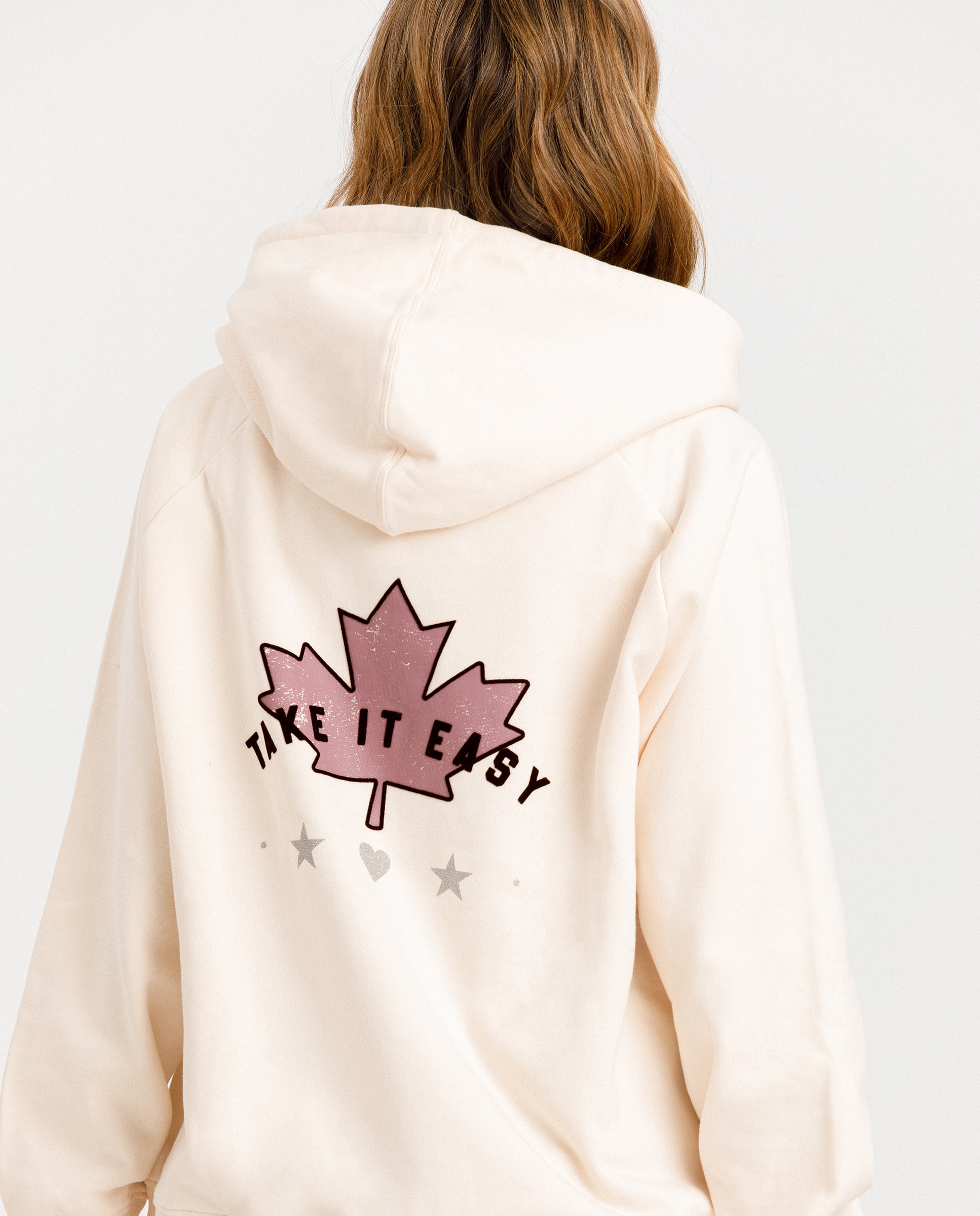 Sudadera de mujer con capucha y logo - Noon - Crudo Crudo-2