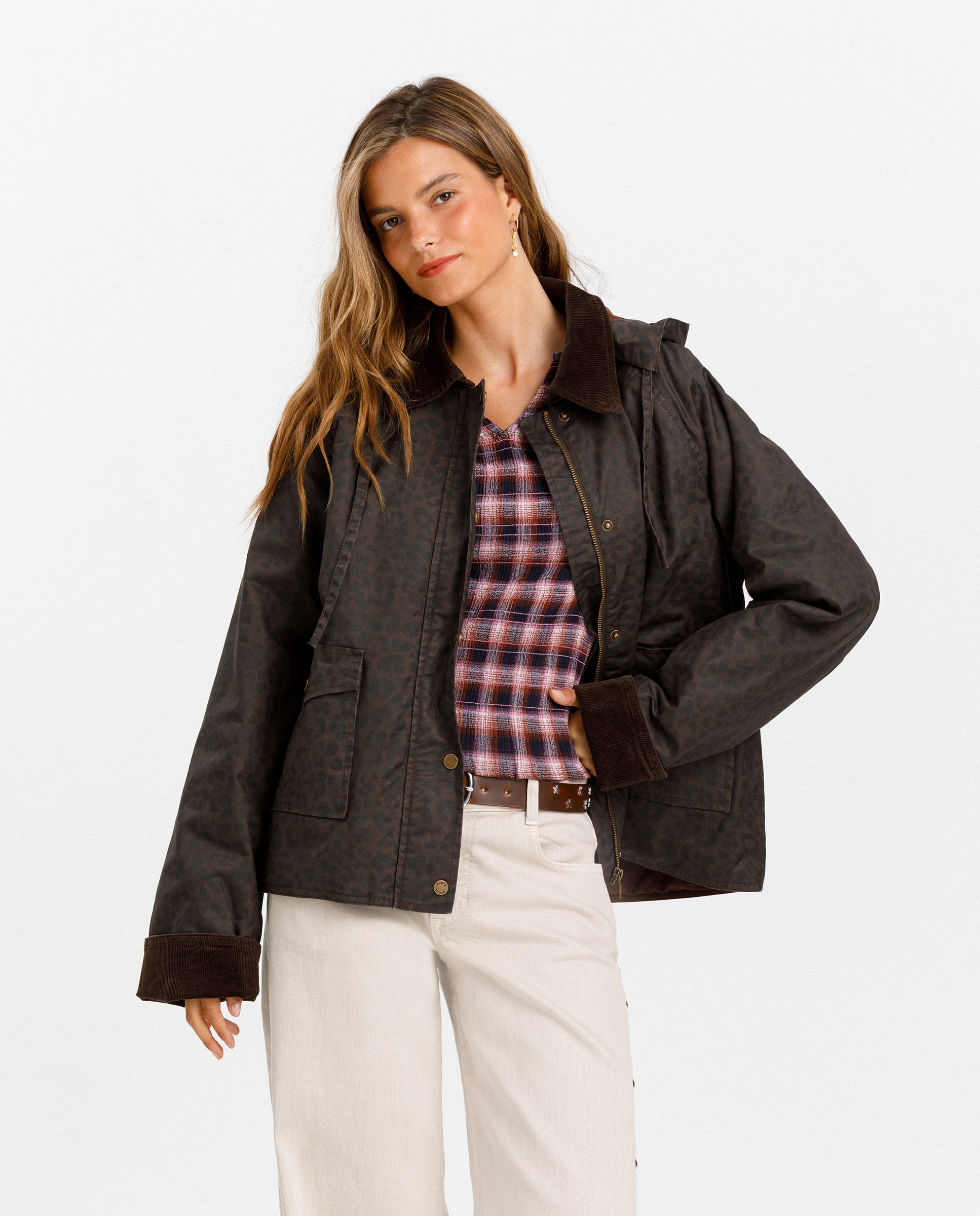 Parka impermable de mujer con capucha - Noon - Marrón Marrón-1