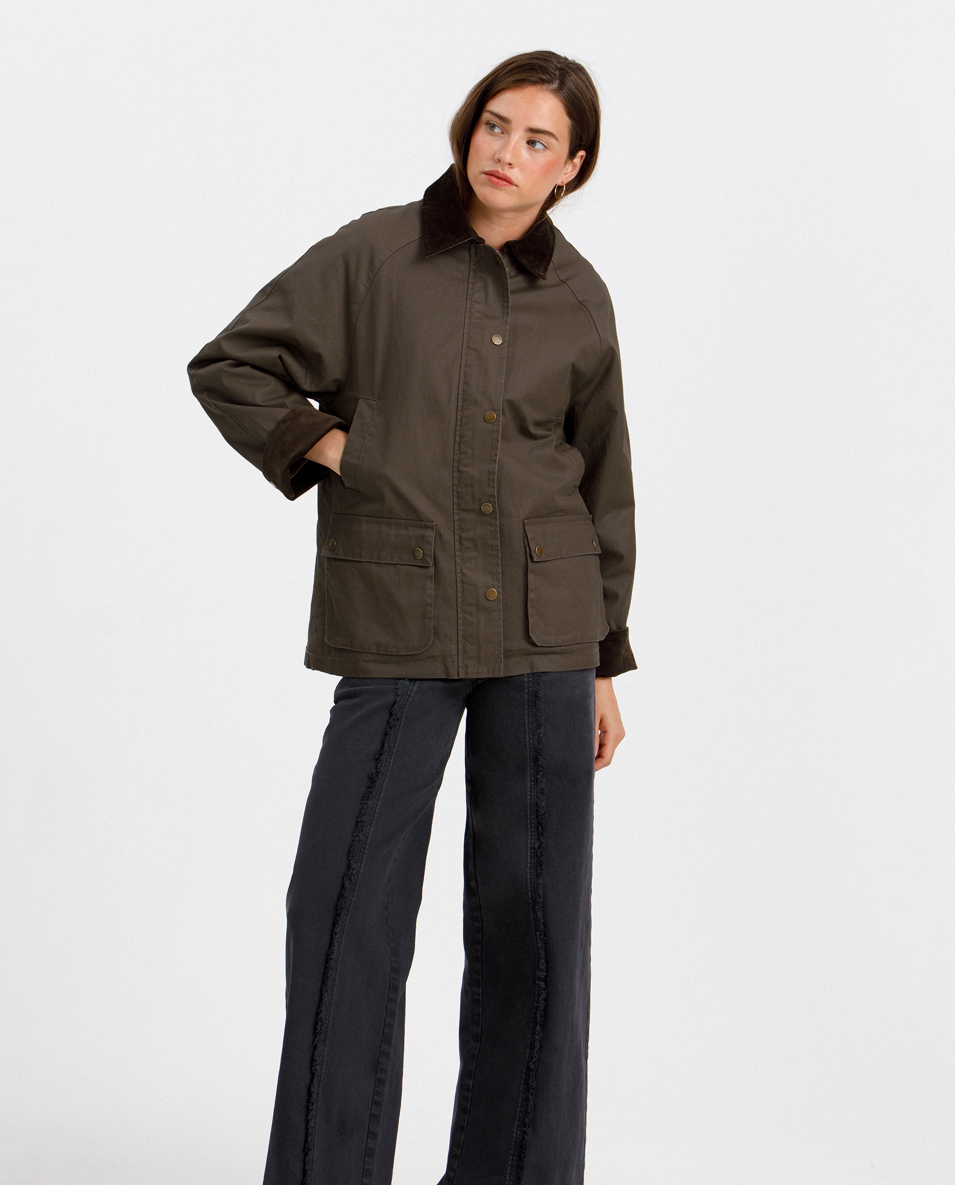 Parka de mujer impermeable con forro de borrego - Noon - Marrón Marrón-3