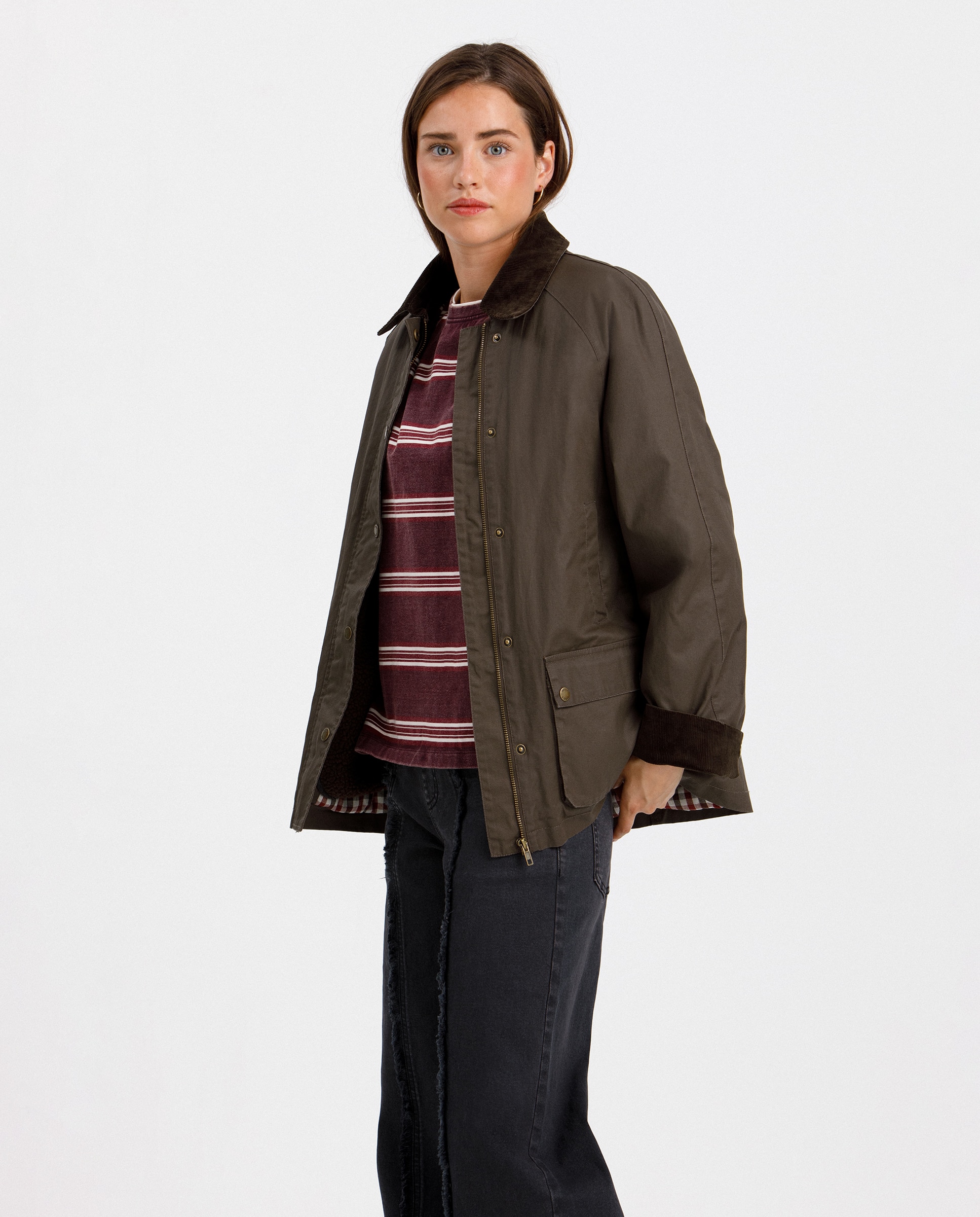 Parka de mujer impermeable con forro de borrego - Noon - Marrón Marrón-4