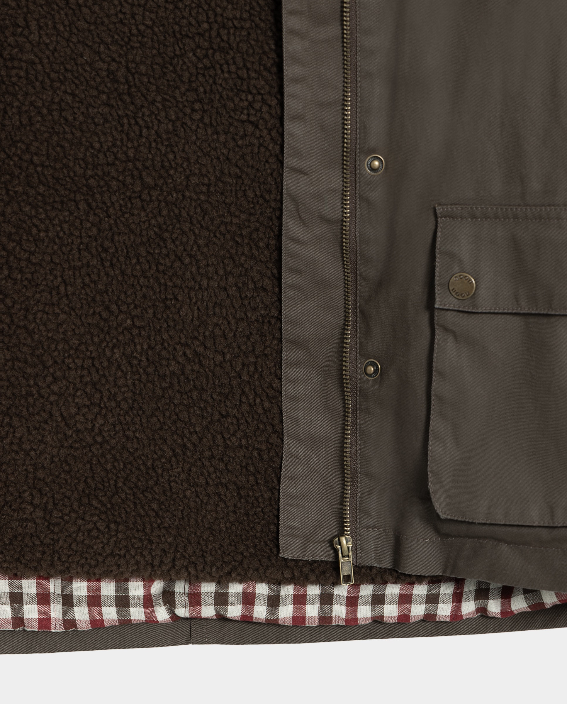 Parka de mujer impermeable con forro de borrego - Noon - Marrón Marrón-5